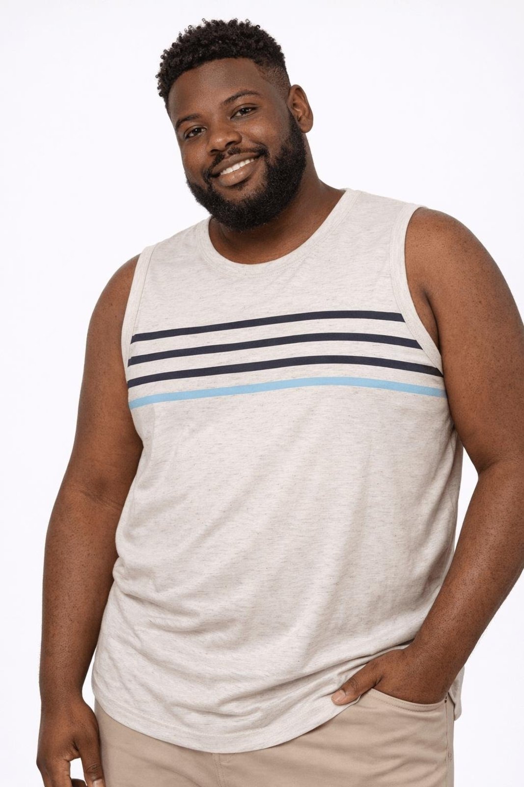 Camiseta Regata Plus Size Masculina OFF WHITE