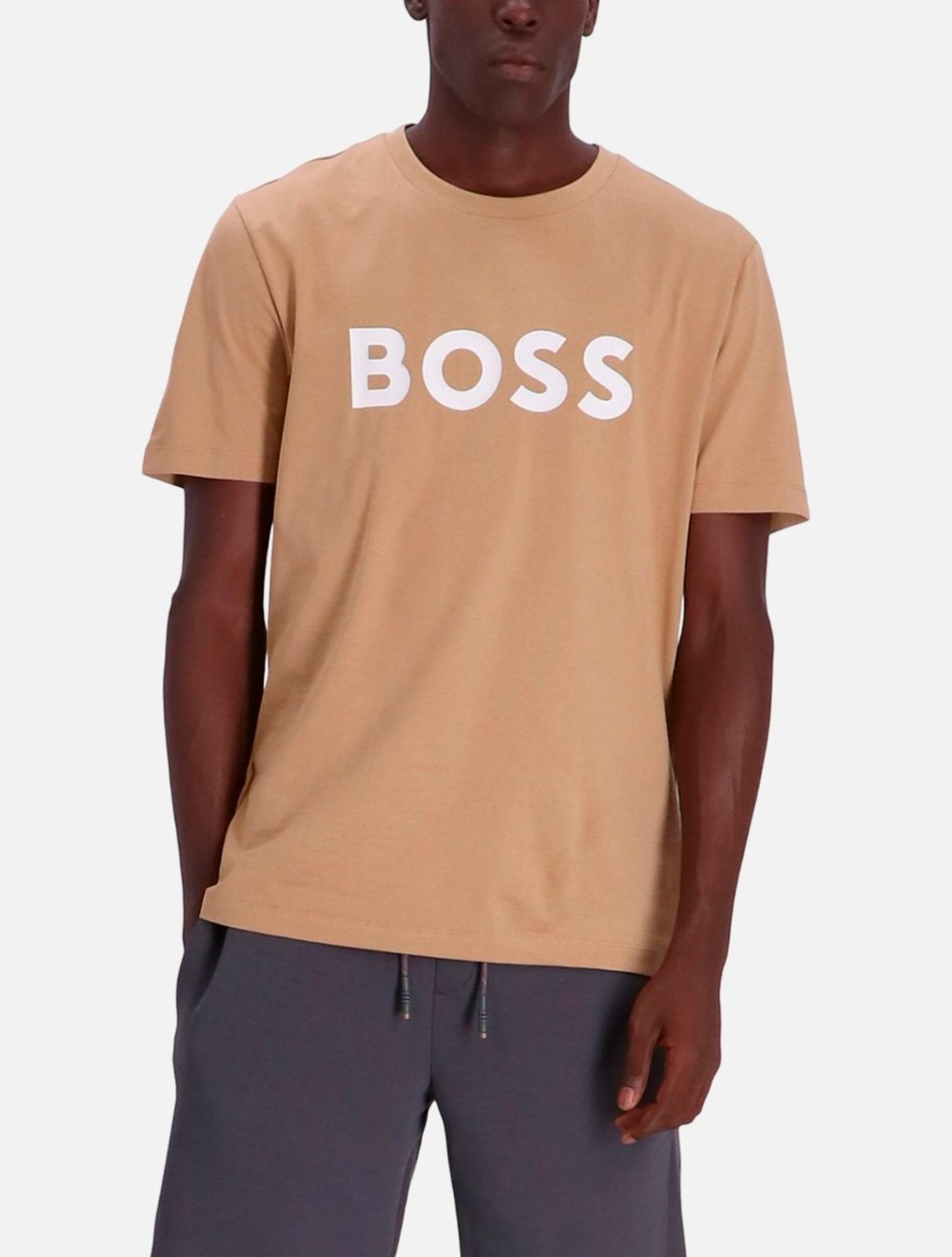 Camiseta Hugo Boss Masculina Regular Tiburt 354 Bege
