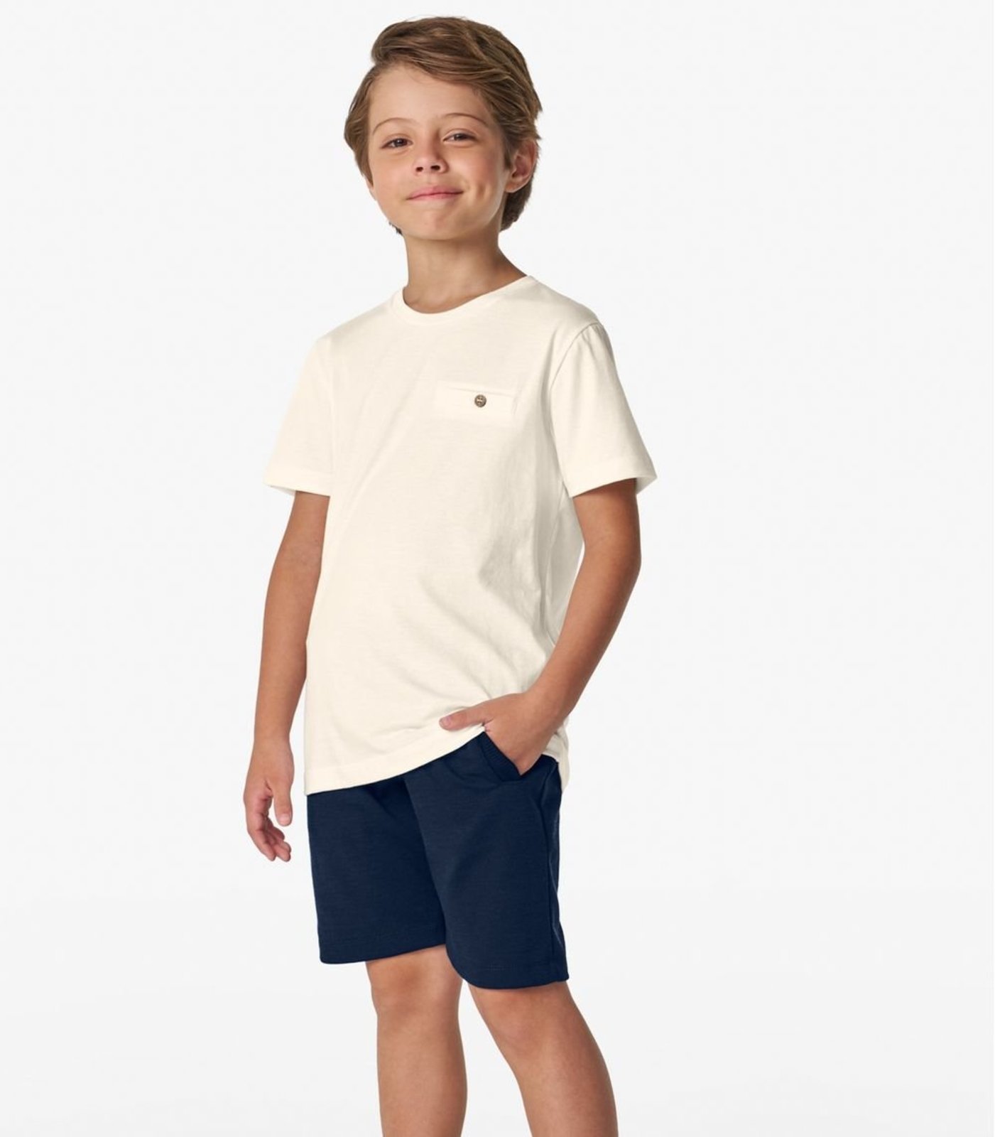 Infantil – Bermuda Masculina em Piquet Verona Trick Nick Azul Marinho