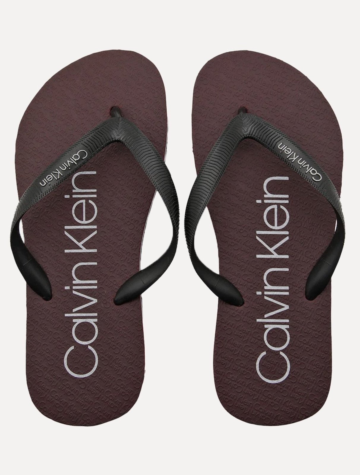 Chinelo Calvin Klein Jeans Swin Contrast Logo Re Issue Bordô