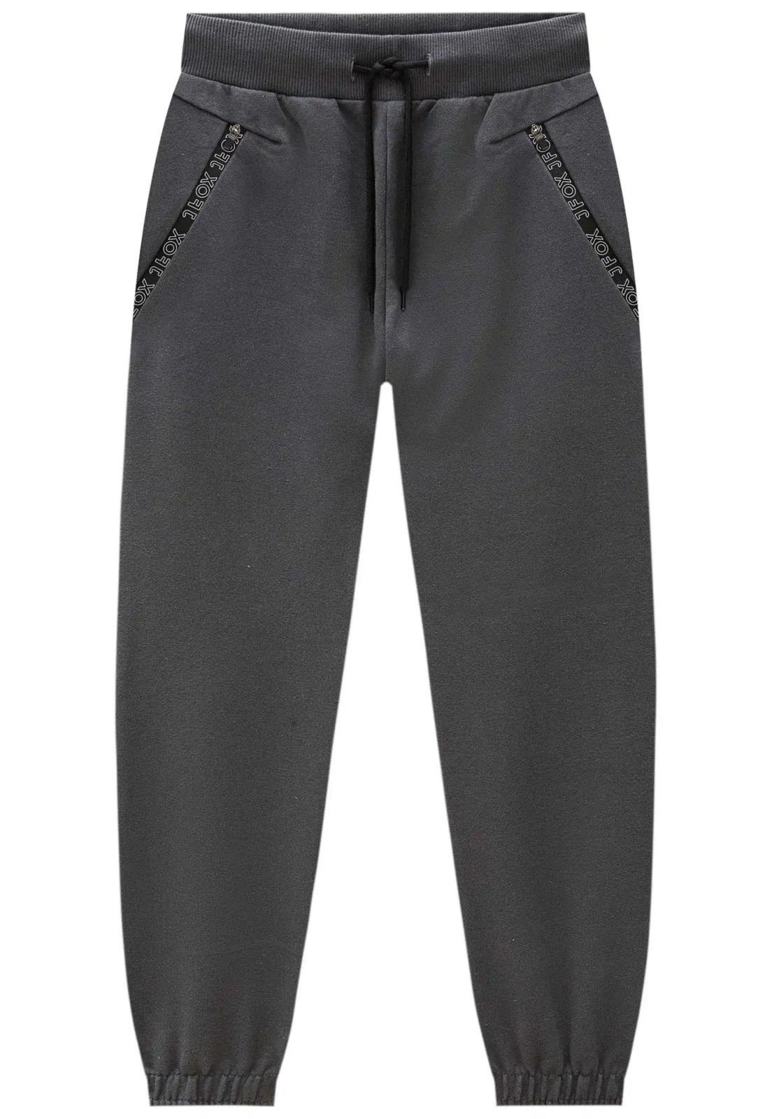 Infantil - Calça Moletom Jogger Cinza Menino Johnny Fox 10 Cinza
