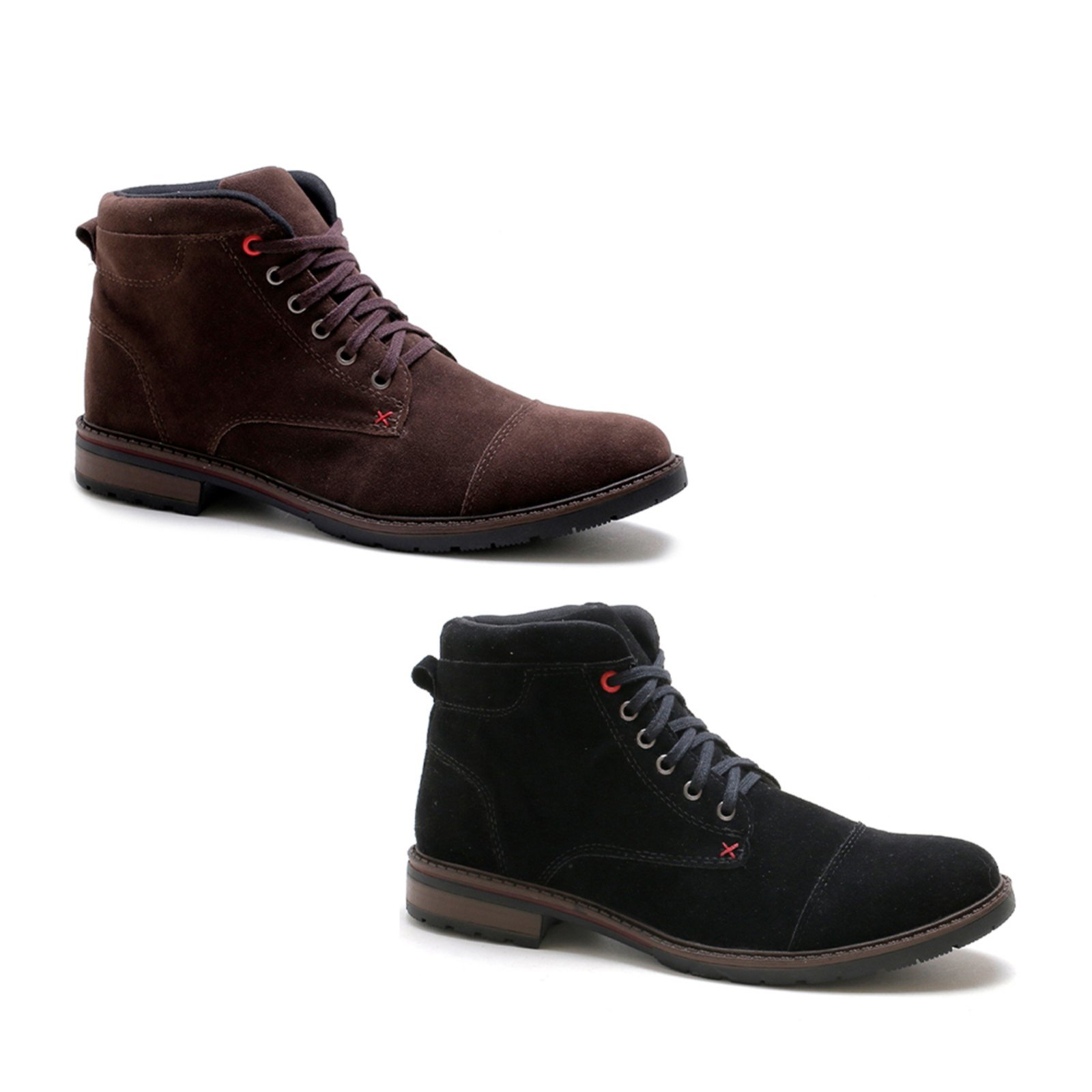 Kit 2 Pares Bota Masculina Bredeni Confortavel Coturno Estilo Casual Marrom Preta
