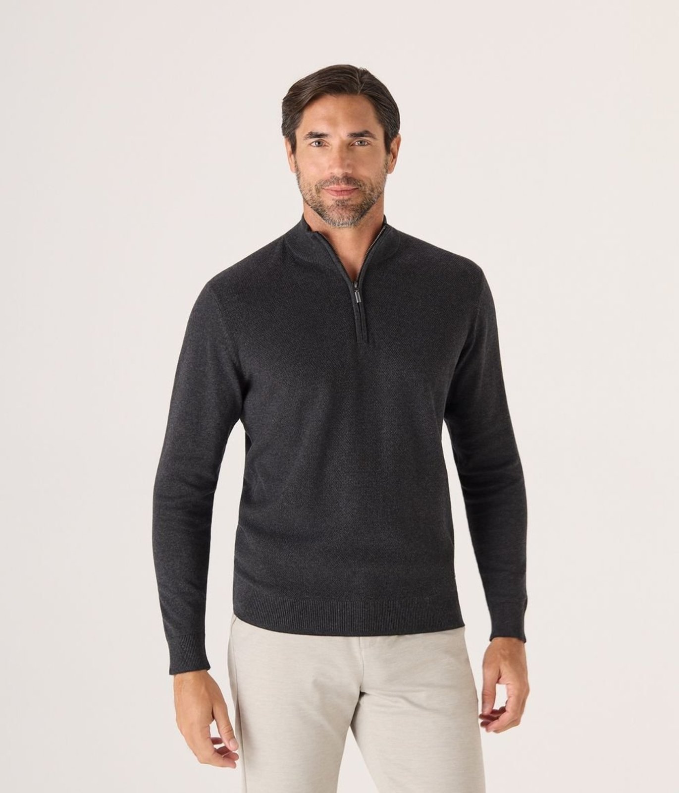 Pullover Makenji Gola Alta Ziper Painel Frente Masculino Preto