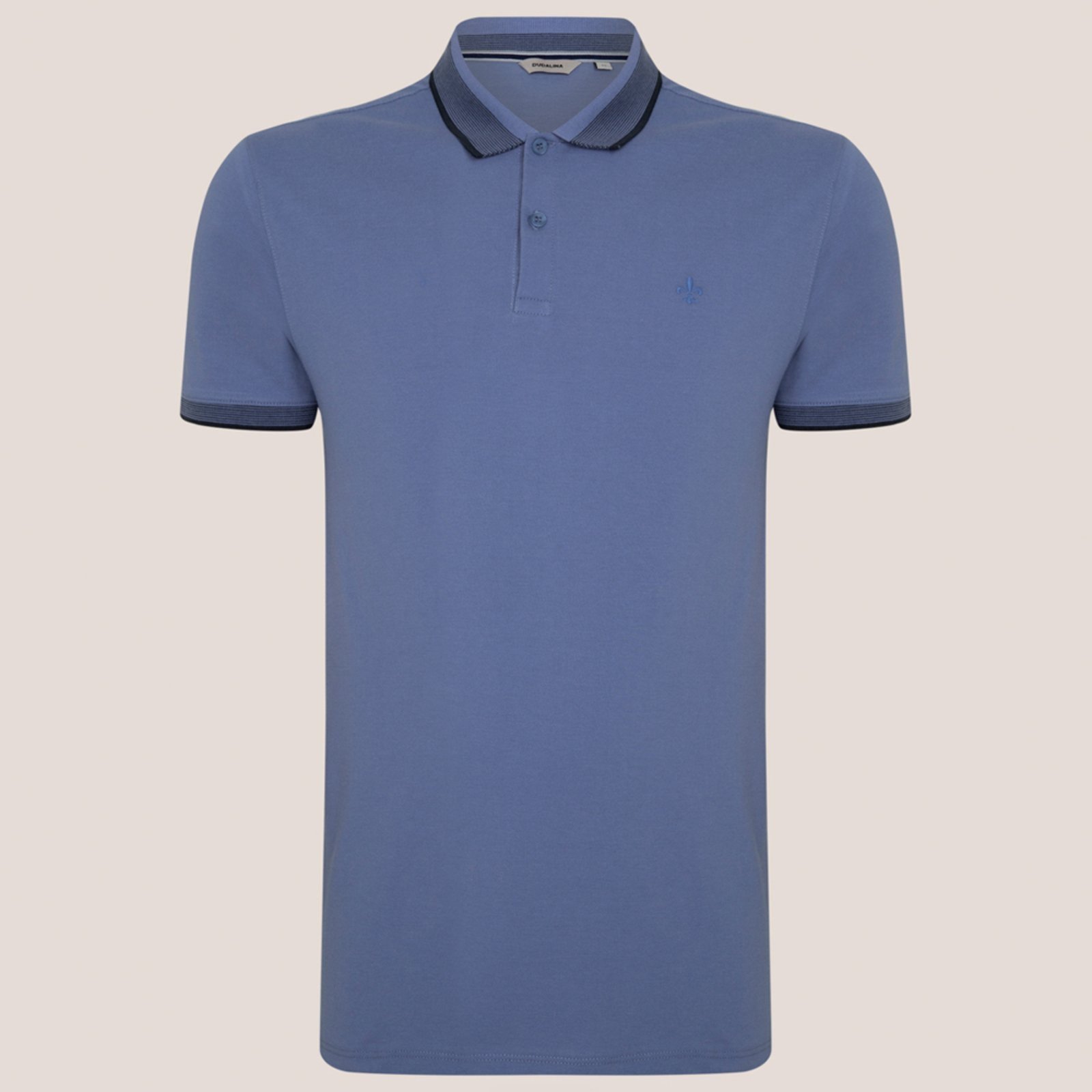 Camisa Polo Dudalina Piquet Multifrisos Pr26 Azul Masculino