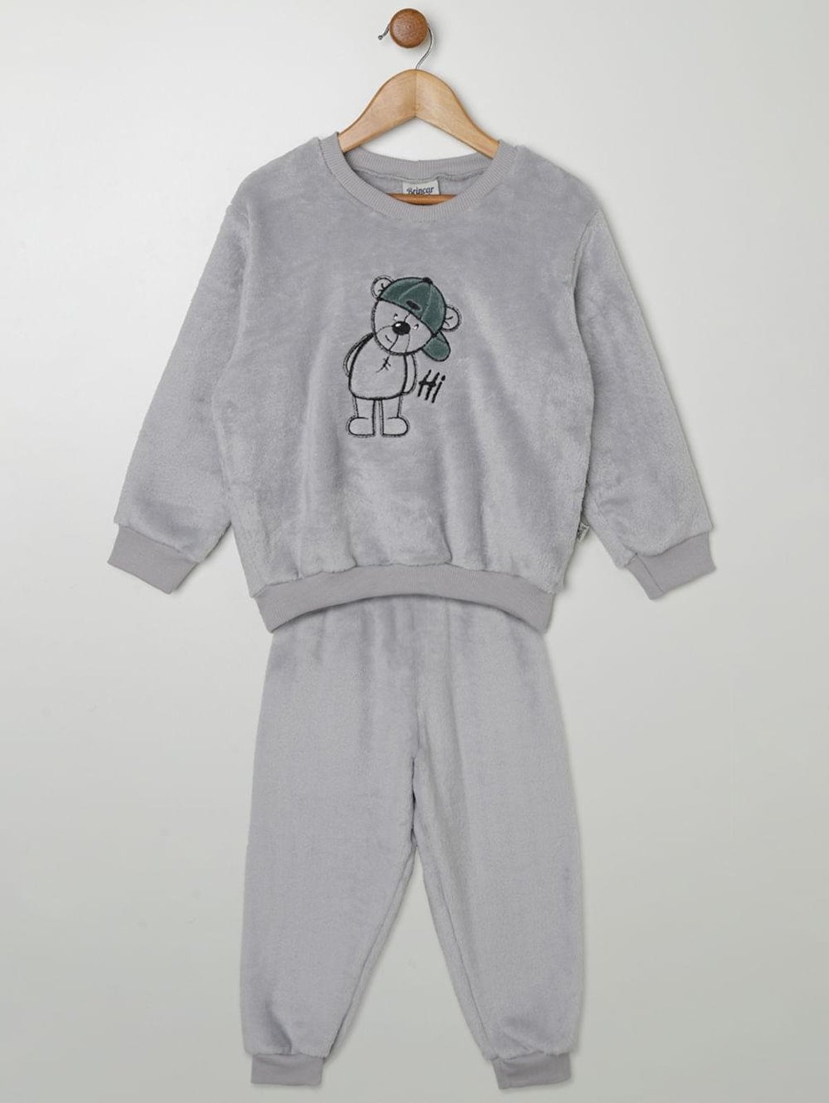 Infantil - Conjunto Longo Fleece Para Menino - CINZA