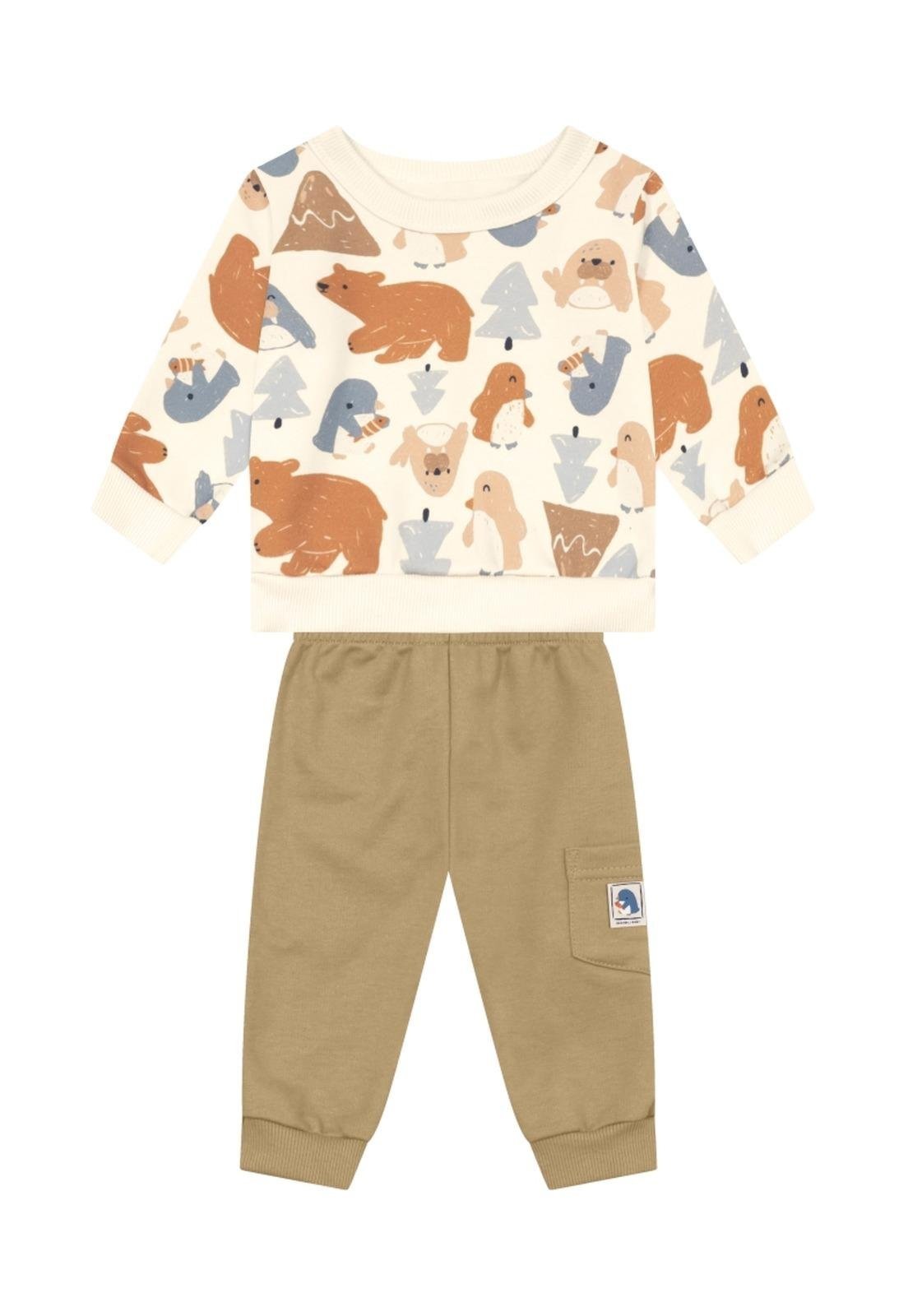 Infantil - Conjunto Calça Moletom Menino Brandili G Unico