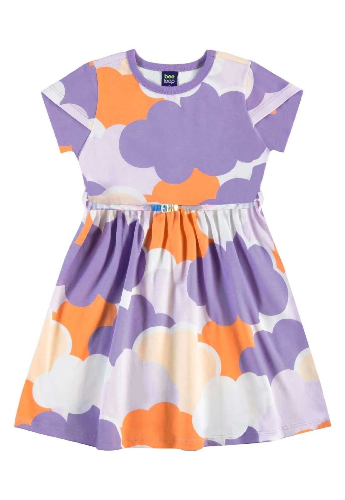 Infantil – Vestido com Cinto Bee Loop Roxo