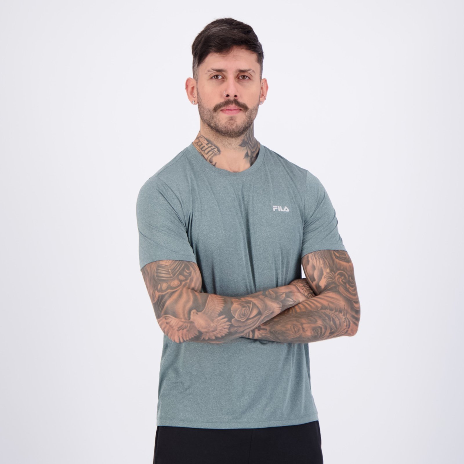 Vista 3 Camiseta Fila Sport Melange II cinza Fila cinza