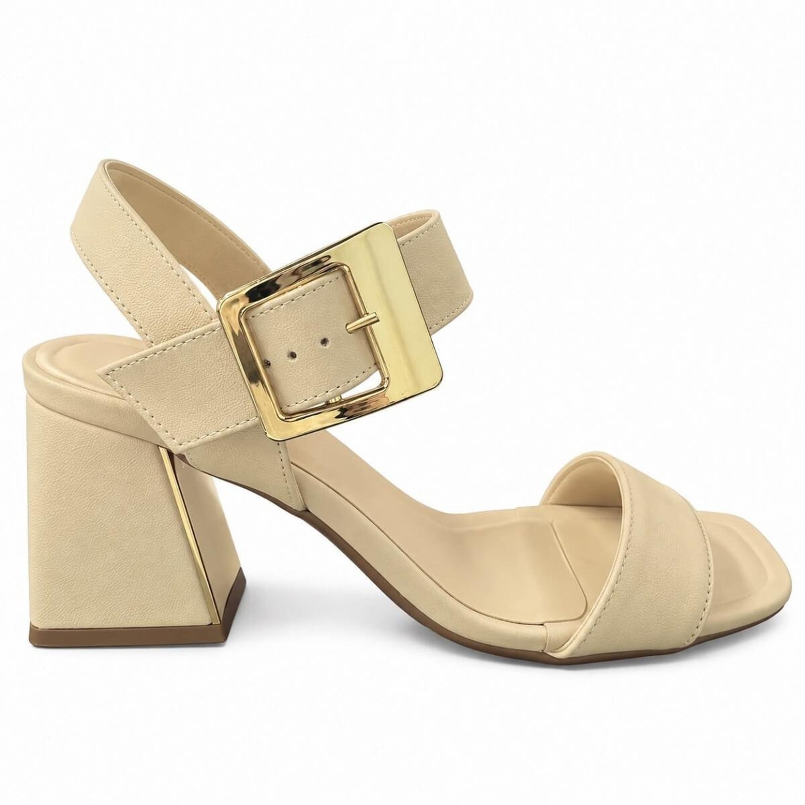 Sandália Salto Médio Feminina cê T6049-141 Offwhite