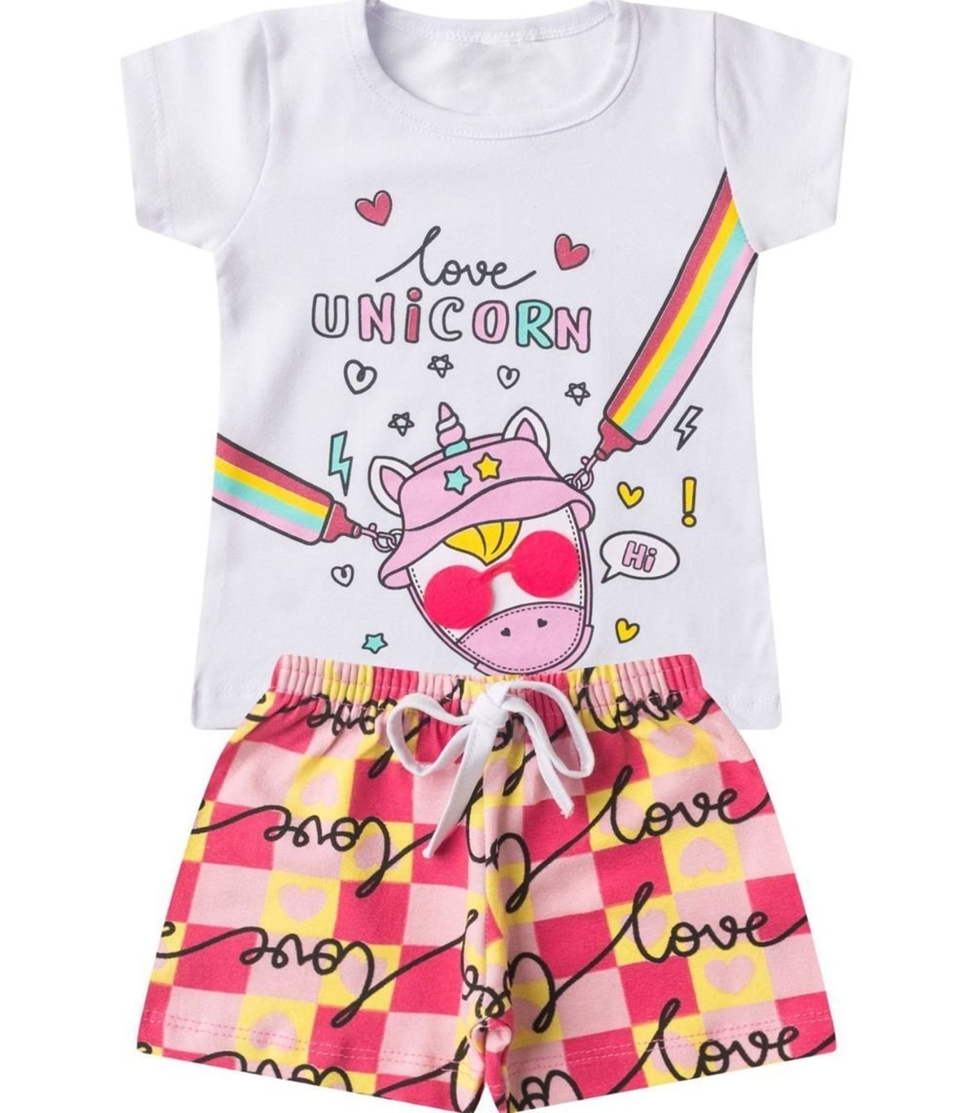 Vista 2 Infantil - Conjunto Menina Curto Interativo Select branco Select branco
