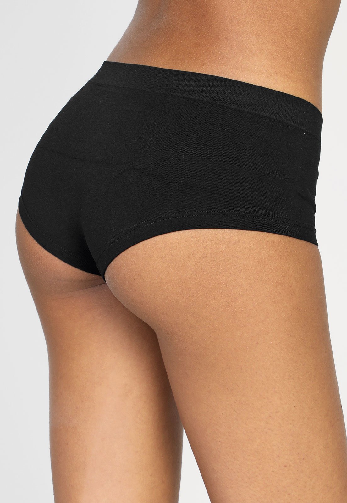 Vista 3 Calcinha Lupo Boxer Loba Sem Costura Preta preto Lupo preto