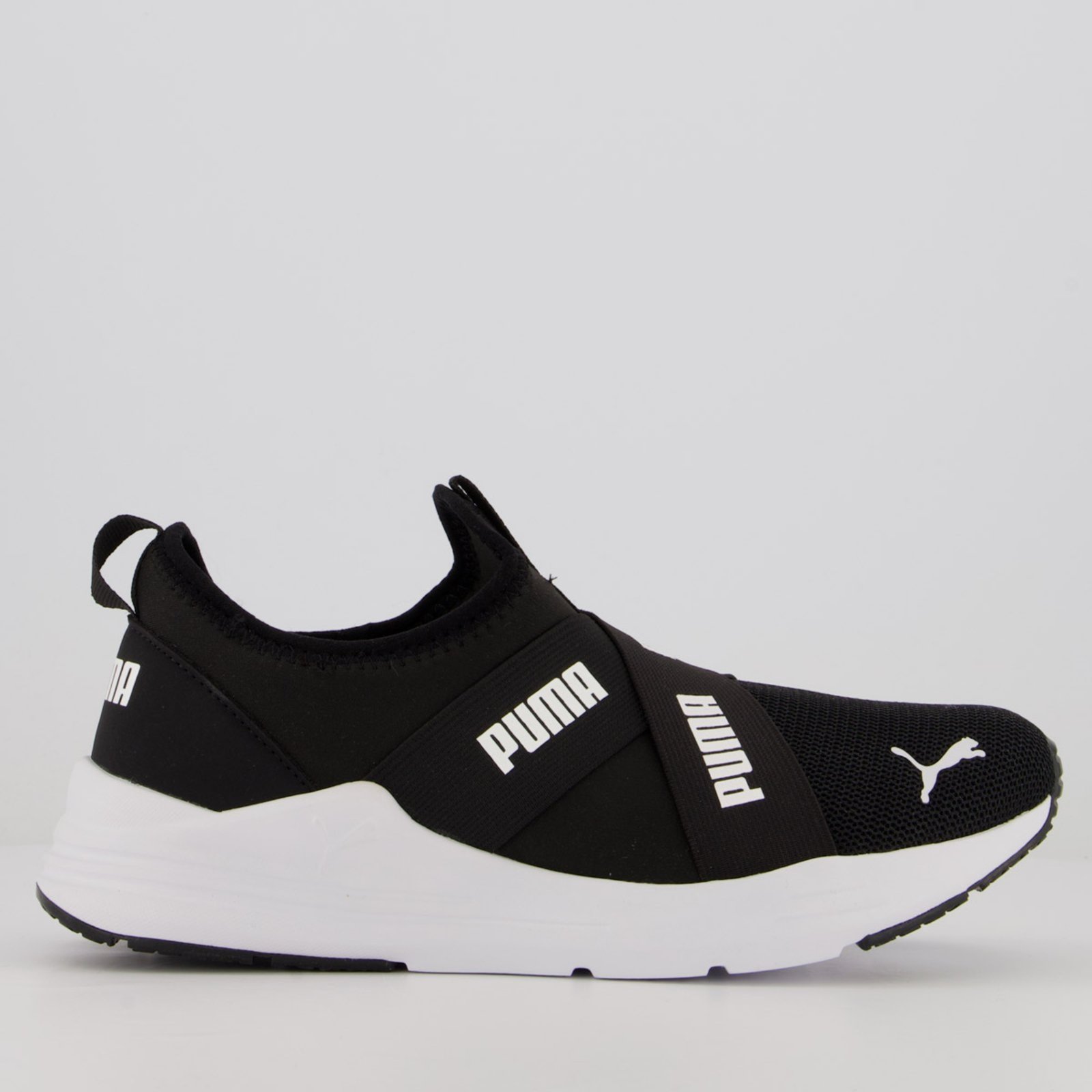 Vista 2 Tênis Puma Wired Run Slip On BDP Feminino preto Puma preto