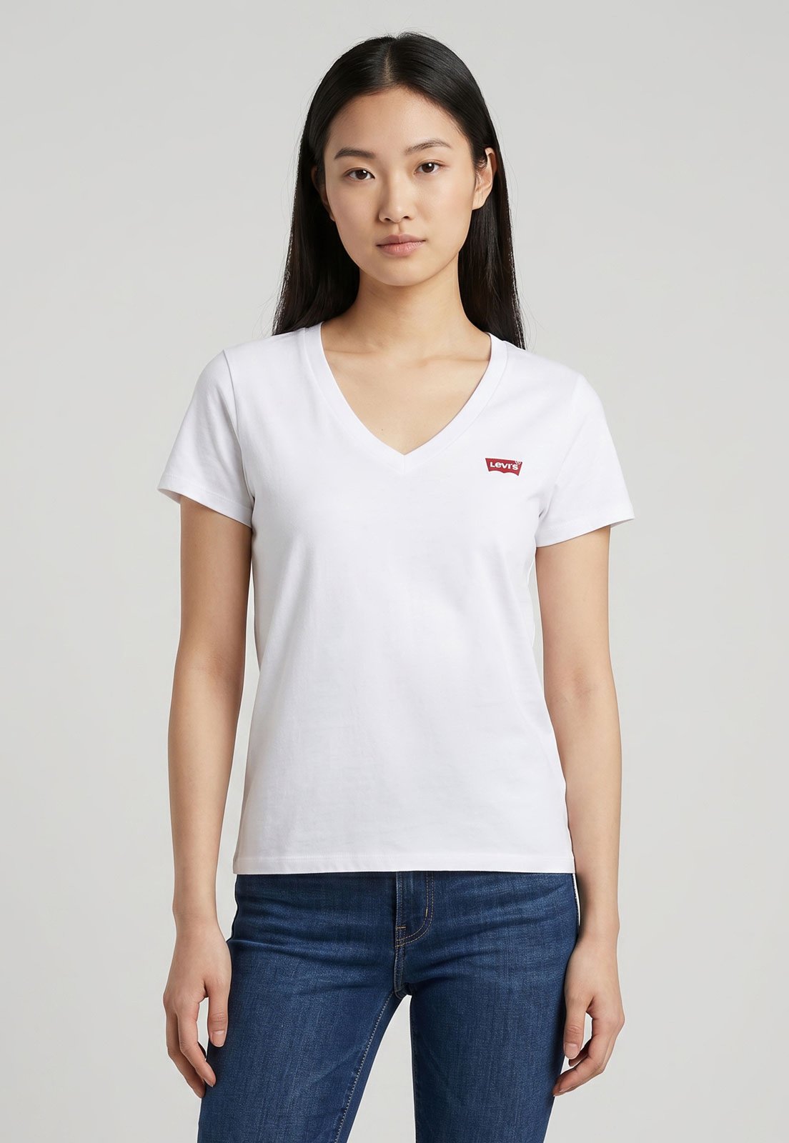 Camiseta Feminina Levis Logo Branca