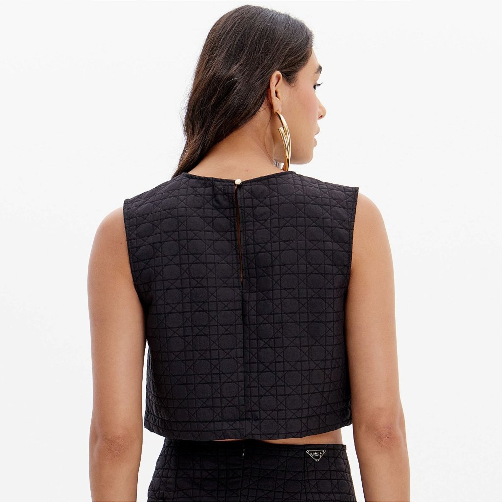 Vista 3 Blusa Cropped Lança Perfume Ou25 Feminino preto Lança Perfume preto
