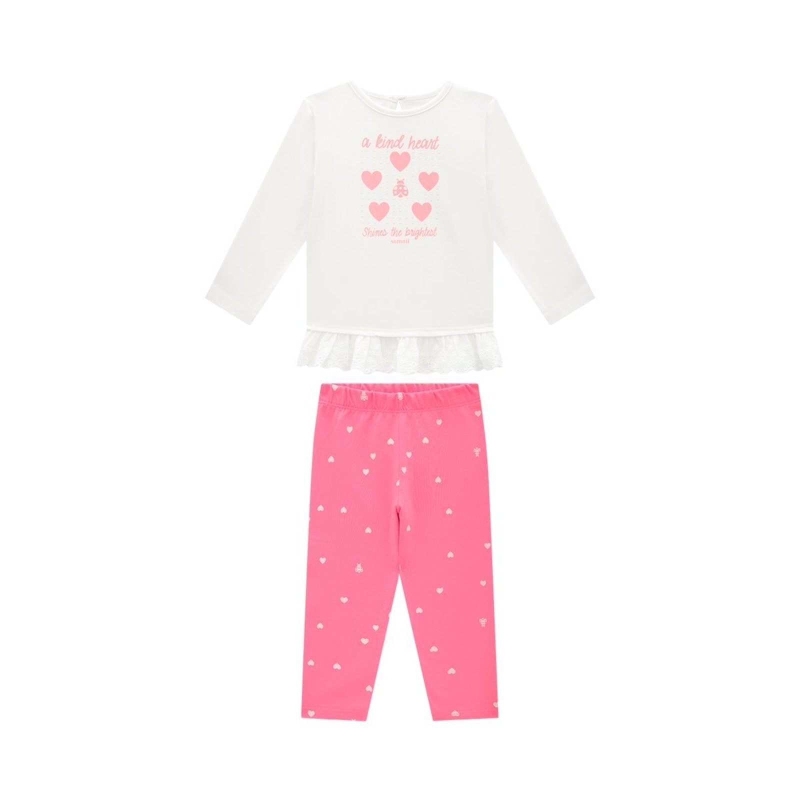 Infantil - Conjunto Menina Blusa e Legging em Cotton