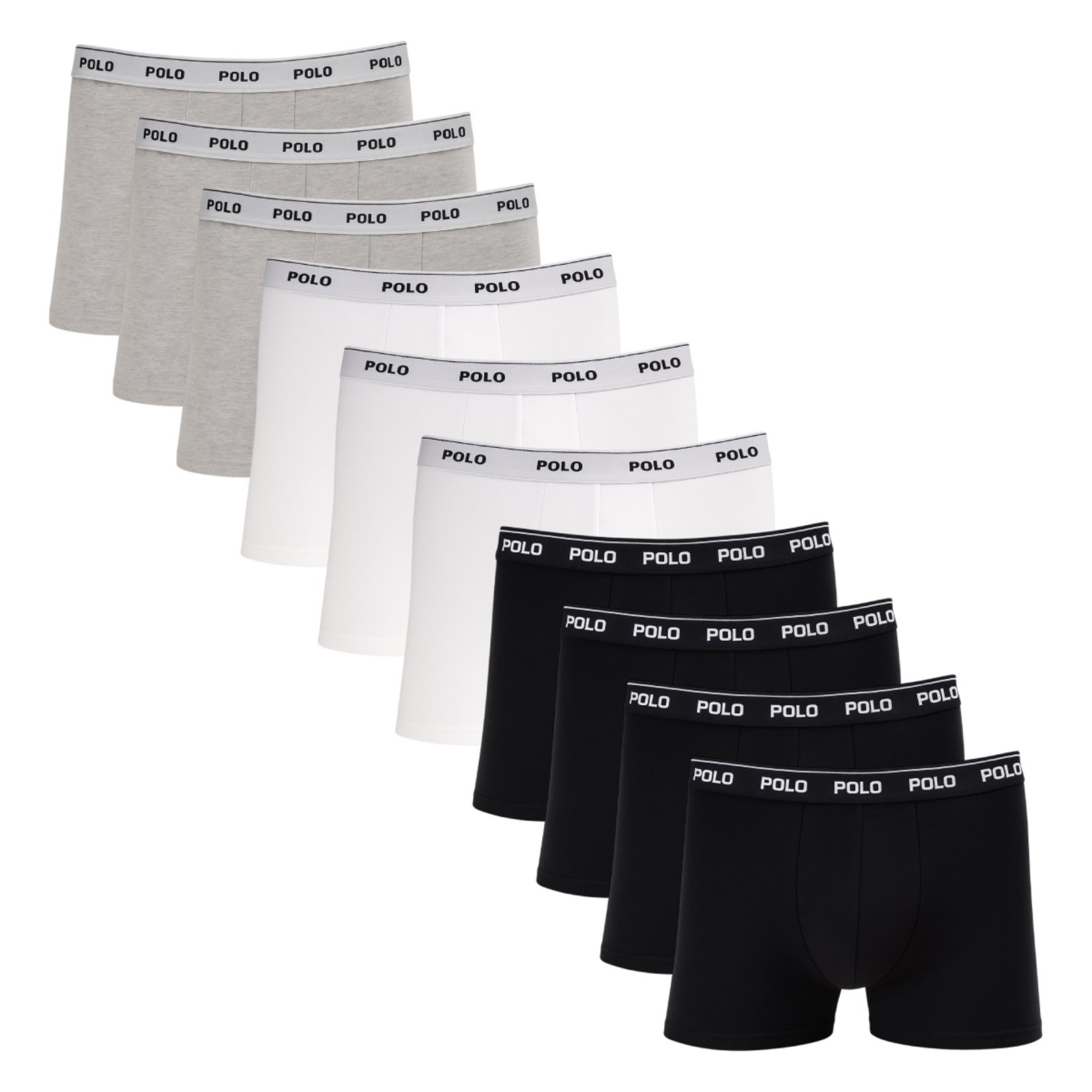 Kit 10 Cuecas Boxer Polo Star Modelo Tradicional em Cotton Algodão Original Masculina