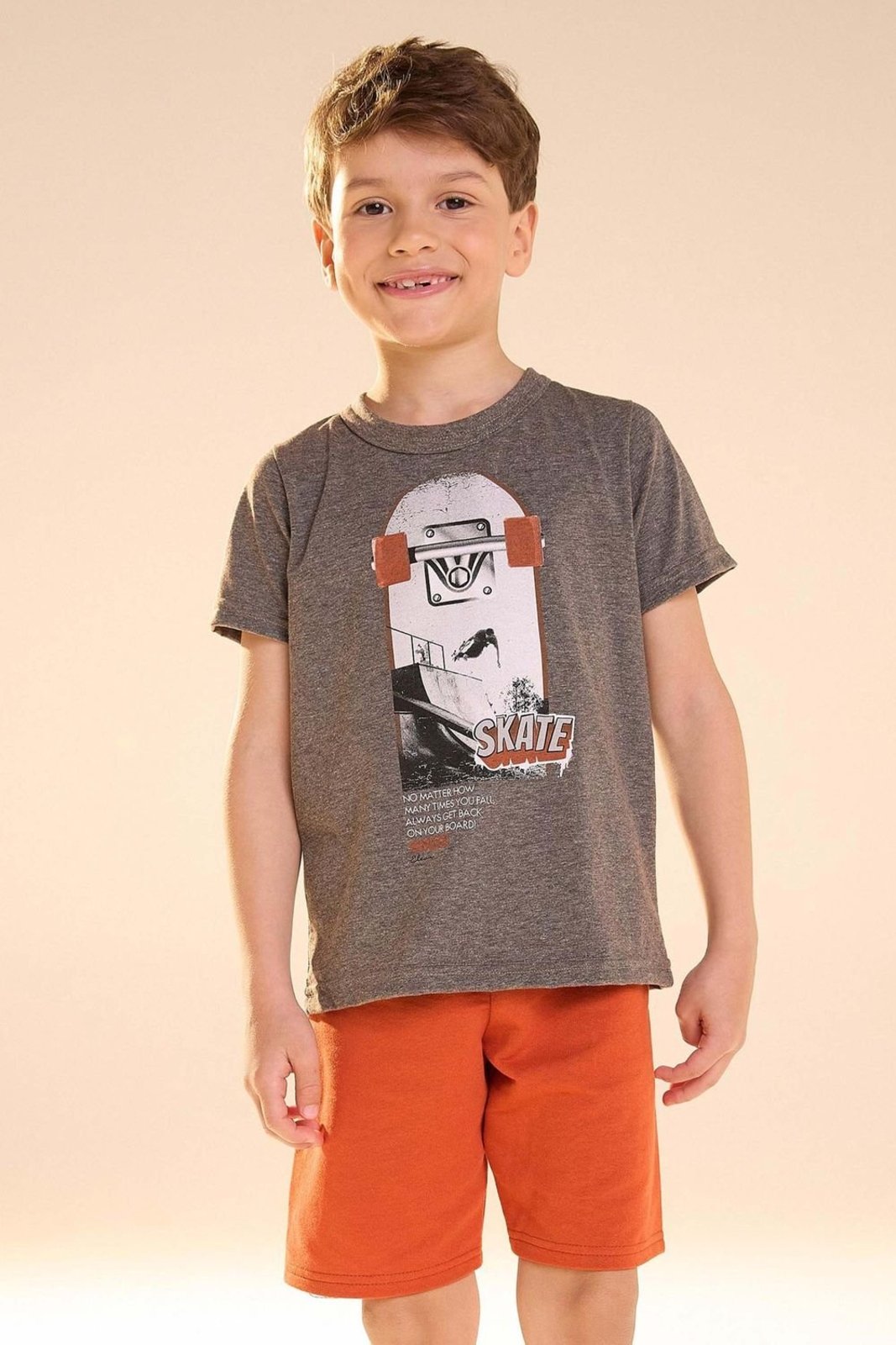 Infantil - Conjunto Menino Estampa Moderna Elian Cinza
