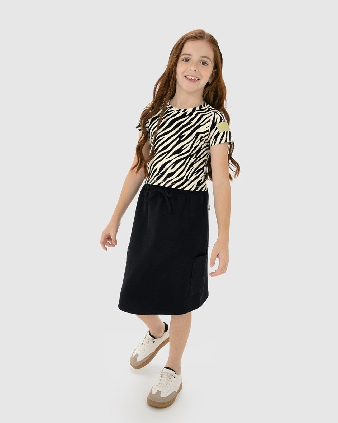 Infantil - Conjunto Menina Blusa Animal Print + Saia Midi Cargo Malwee