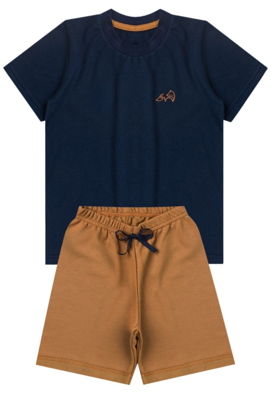 Infantil – Conjunto Menino Gody Bermuda – Azul Marinho – Babei