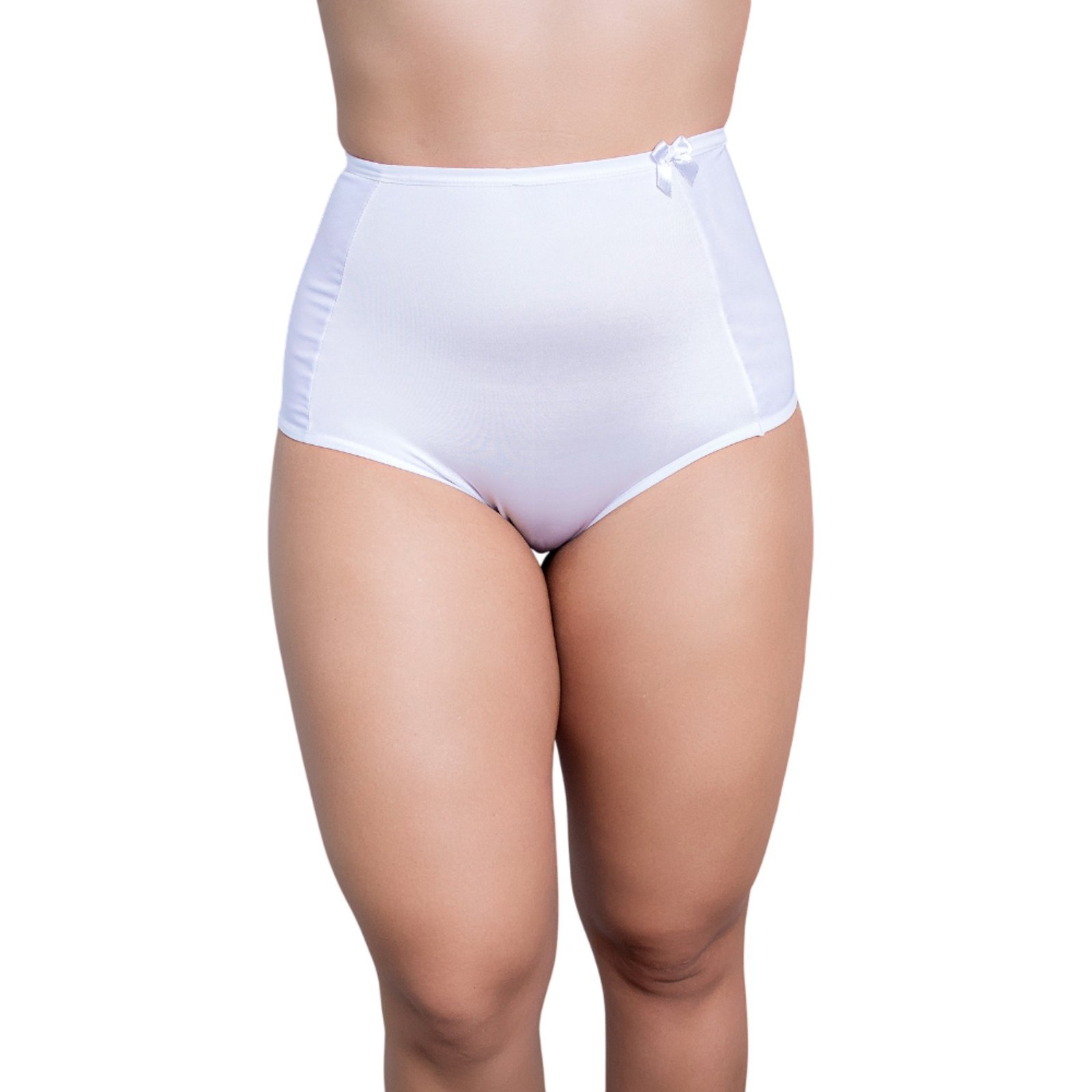 Calcinhas Cinta Cós Alto Segura Barriga Pós Parto Lateral Reforçada Cintura Alta de Compressão- BRANCO