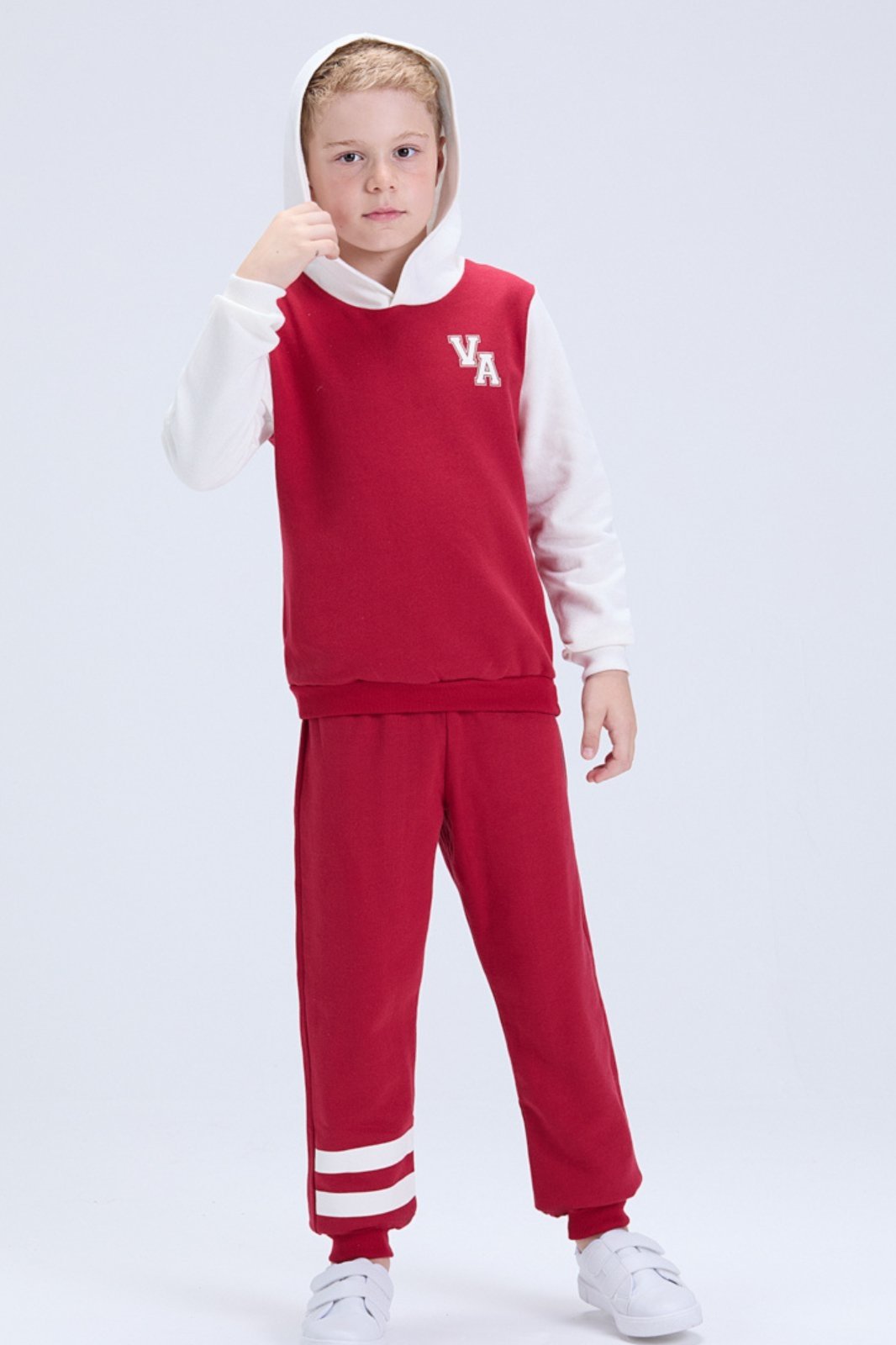 Vista 2 Infantil - Conjunto de Inverno Masculino Moletom Colegial VA com Capuz VIDA COSTEIRA preto VIDA COSTEIRA preto