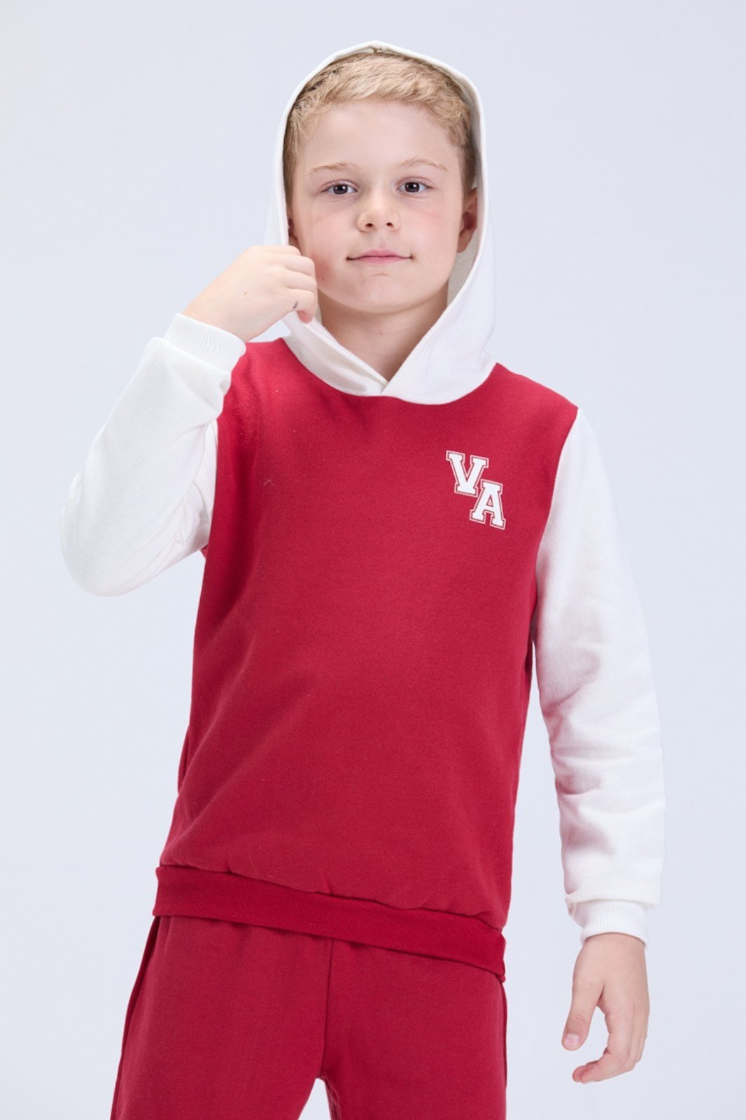 Vista 3 Infantil - Conjunto de Inverno Masculino Moletom Colegial VA com Capuz VIDA COSTEIRA preto VIDA COSTEIRA preto