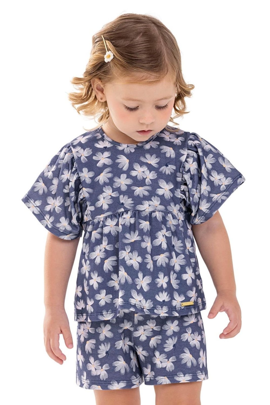 Infantil - Conjunto Menina Margaridas Colorittá Azul