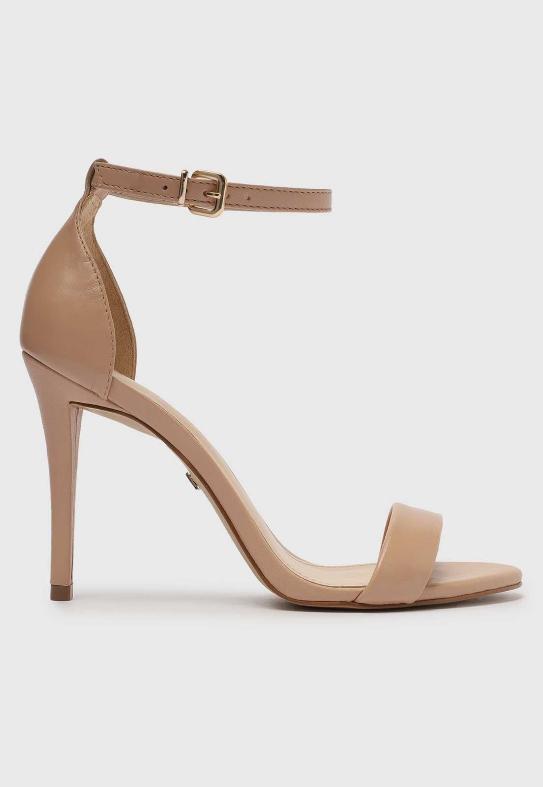 Sandália Alta Arezzo Minimalista Salto Fino Nude