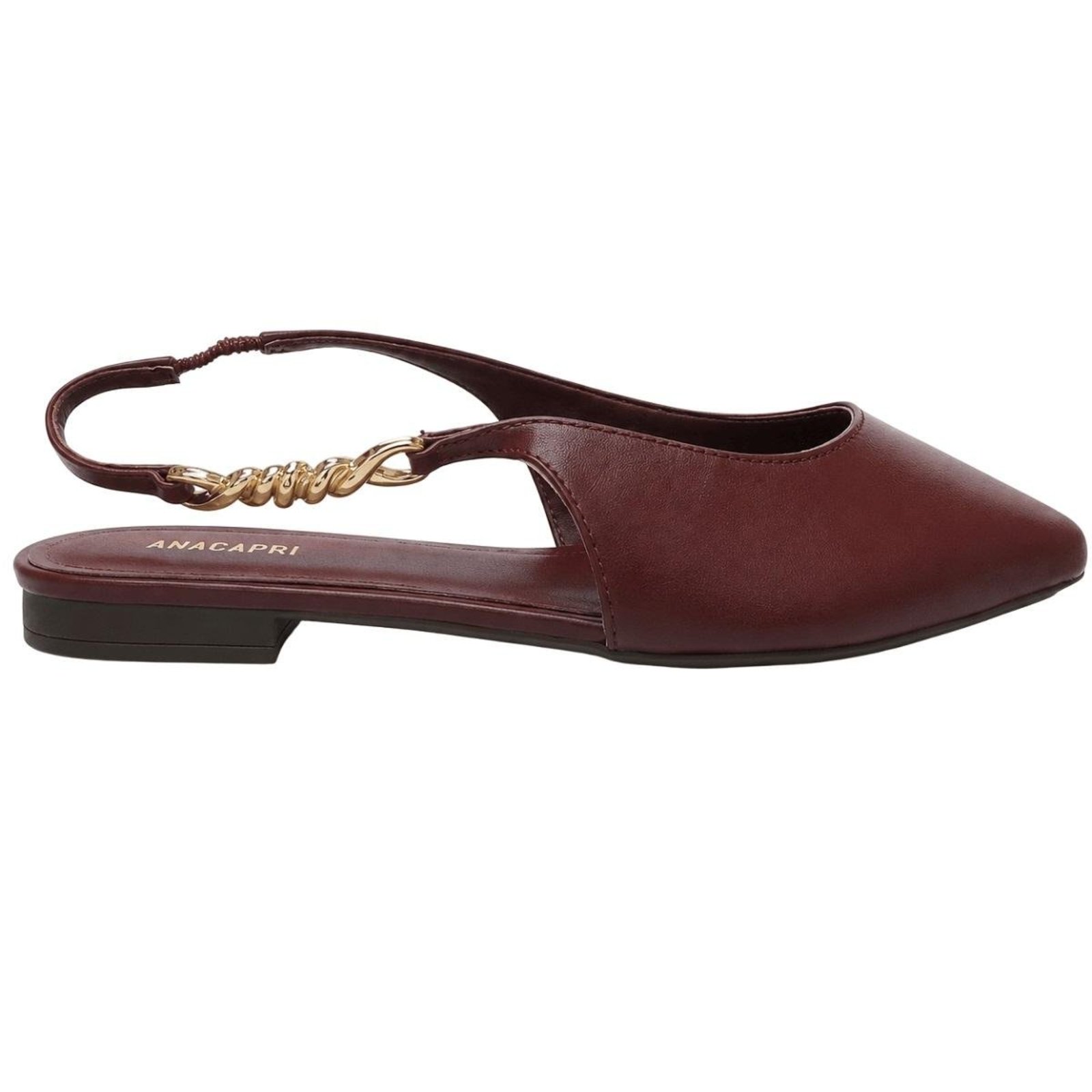 Sapatilha Feminina Bico Fino Slingback Anacapri C30029 Vinho