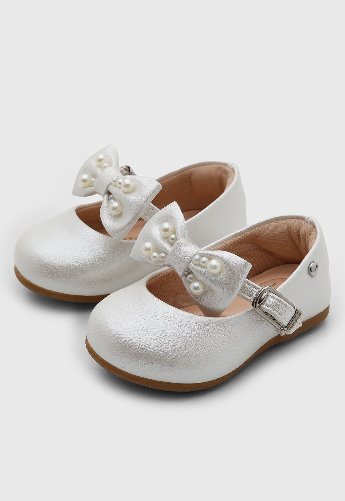 Infantil - Sapatilha Pampili Laço Pérolas Branca