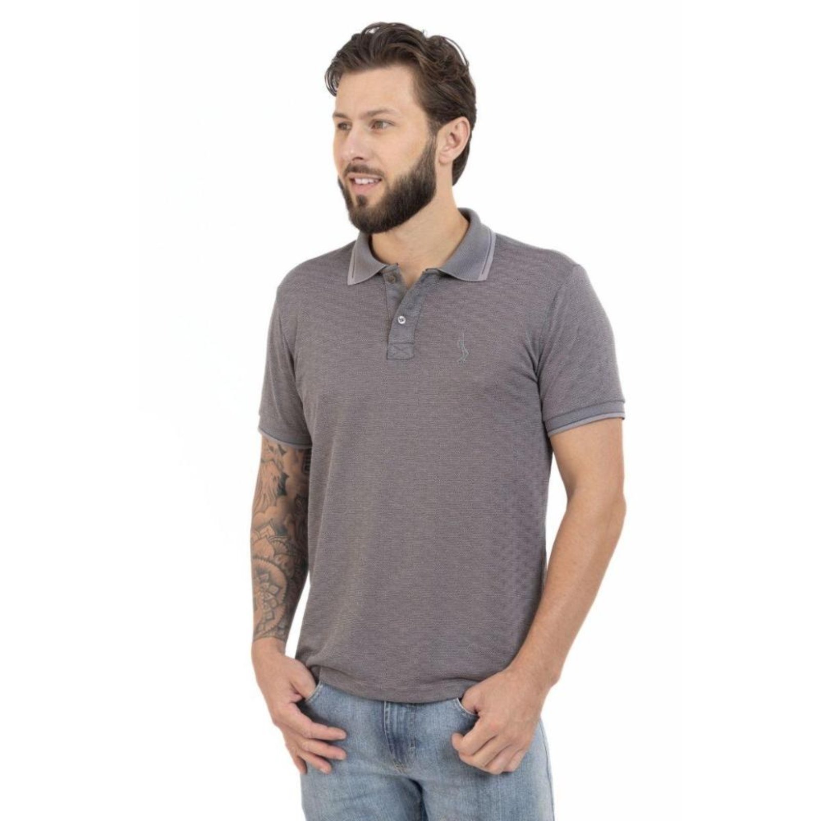 Camisa Polo Masculina Malha Tricot Algodão Conforto Casual