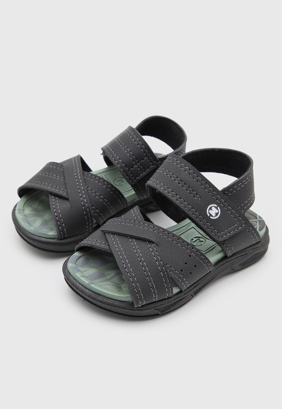 Infantil - Sandália Molekinho Tiras Velcro Preta