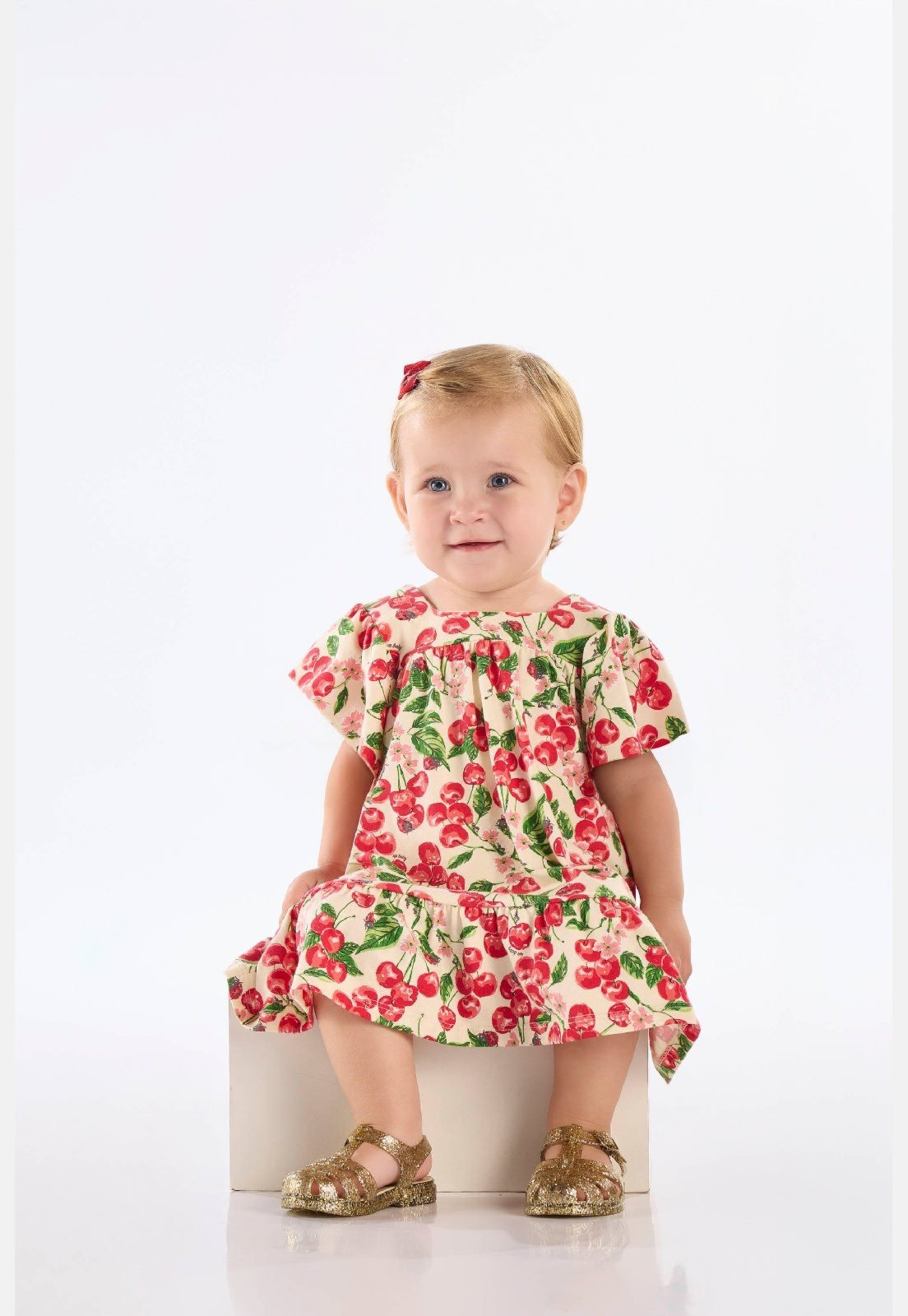 Infantil - Vestido para Manga Evasê Up Baby Bege