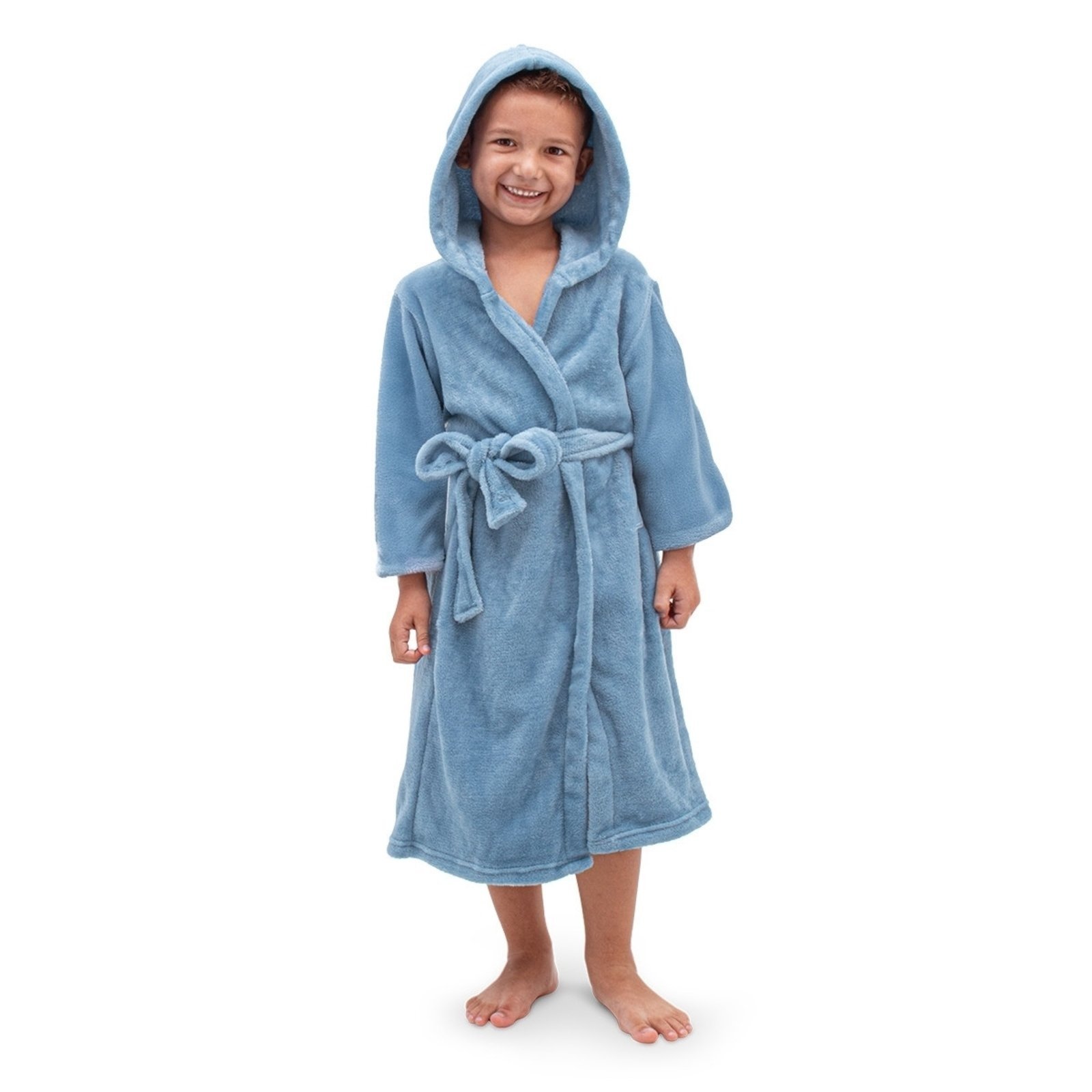 Roupao Com Capuz Appel Microfibra Casual Azul