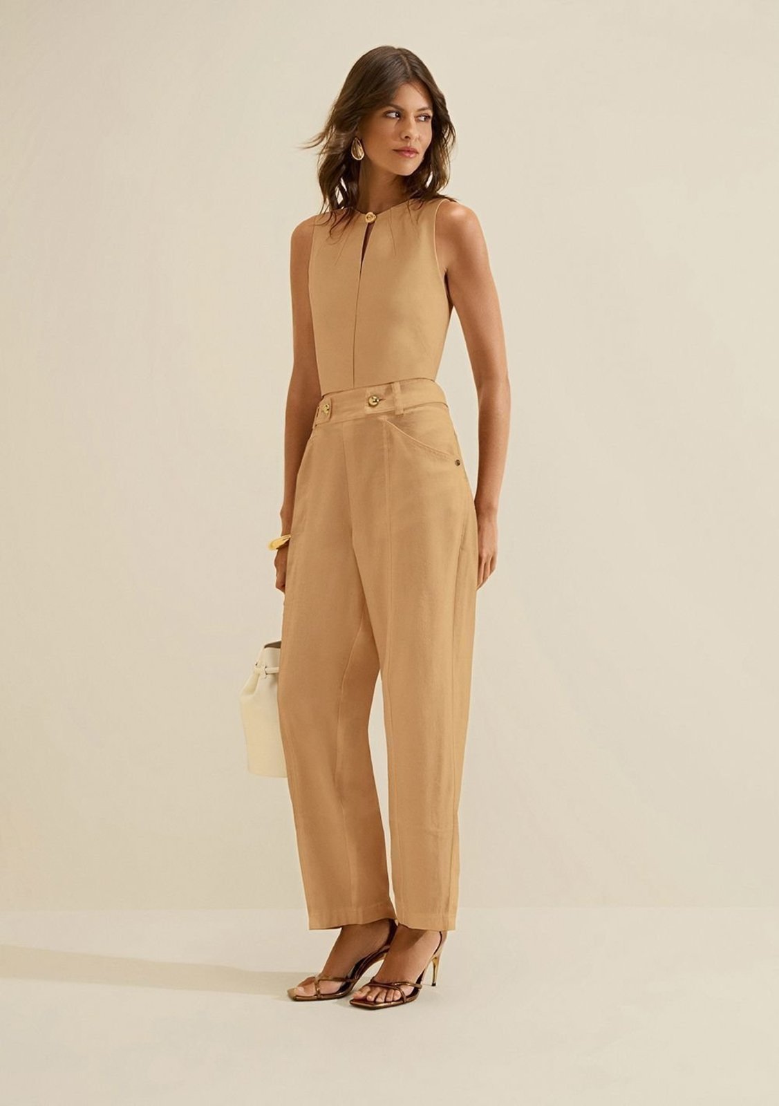 Calca Cenoura Orla - Bege