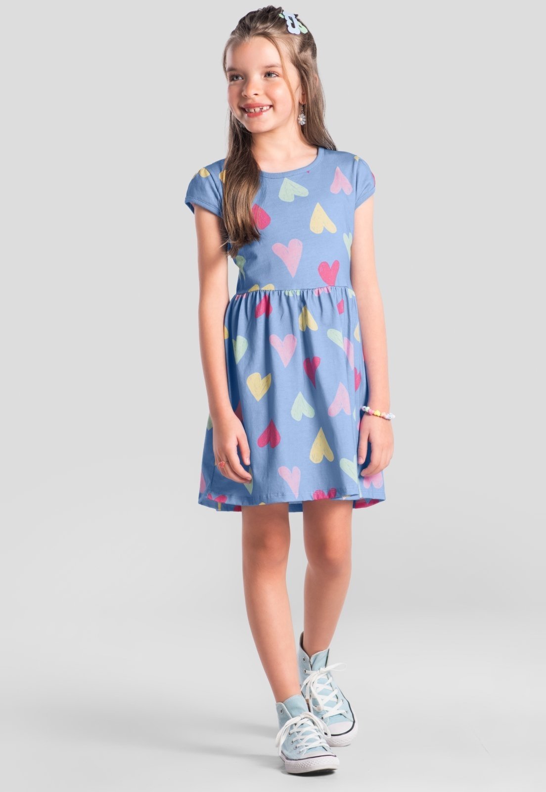 Infantil - Vestido menina em malha Brandili