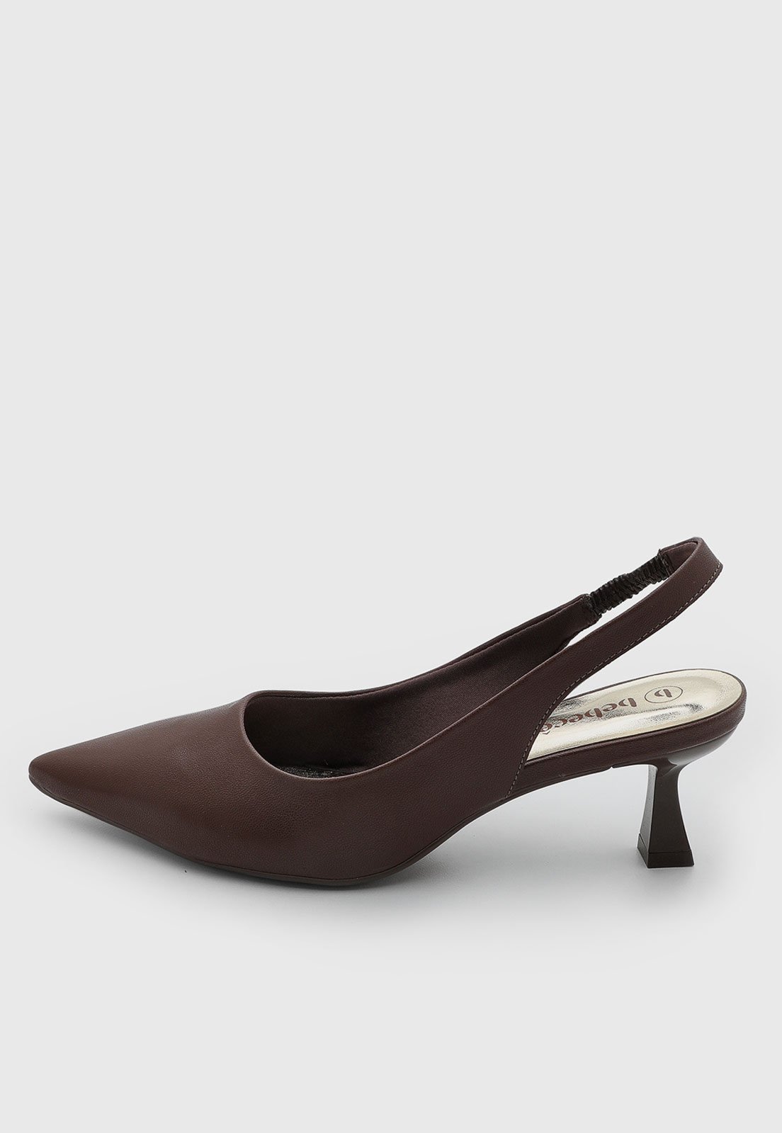 Scarpin Feminino cê Slingback Bico Fino Marrom