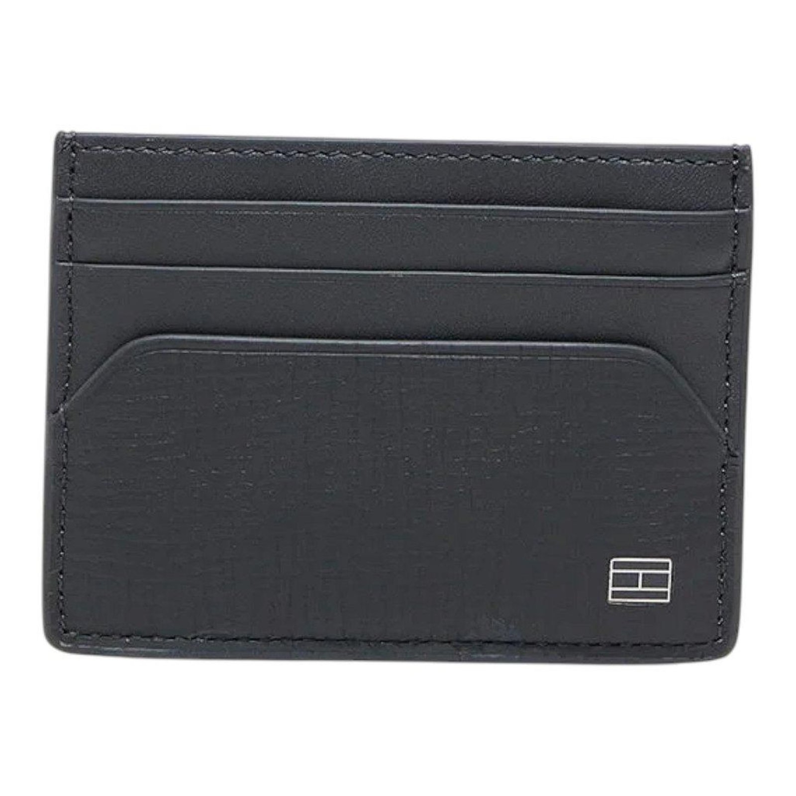 Vista 2 Carteira Tommy Hilfiger Flag Cc Holder Couro Cinza Escuro preto Tommy Hilfiger preto