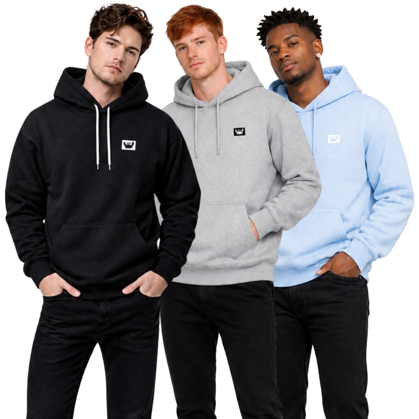 Kit 3 Blusas De Frio Moletom Canguru Com Capuz Casaco Estampado Siri