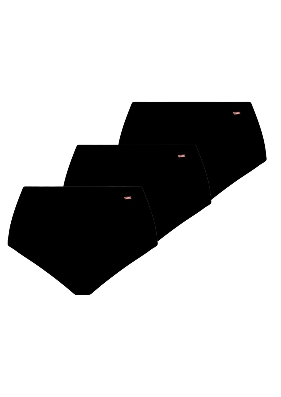Kit com 3 Calcinhas Alta Loba 40351-001 Preto