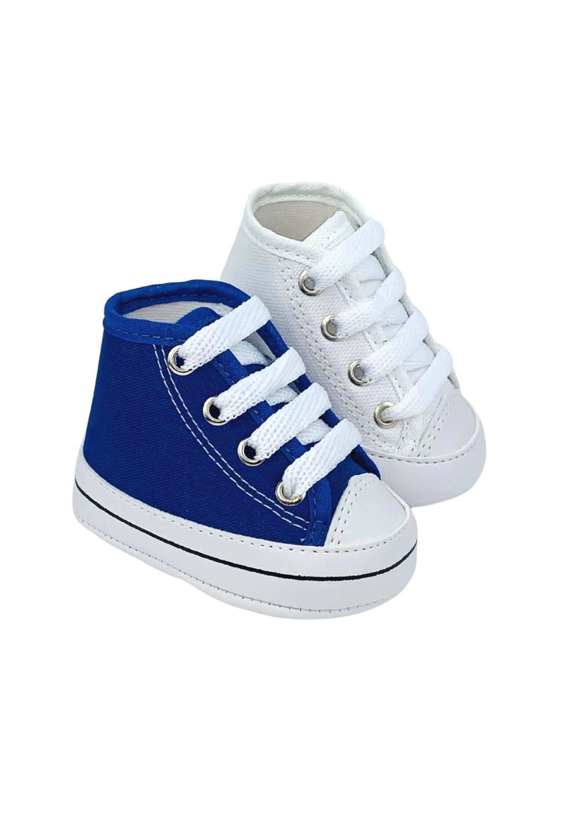 Infantil – Kit Com 2 Pares Sapatinho De Cano Alto Direto Da Fabrica T20 Branco E Royal