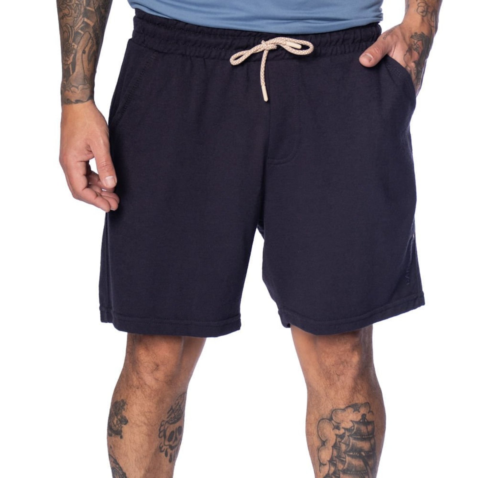 Bermuda Masculina Gangster Moletom Leve Marinho