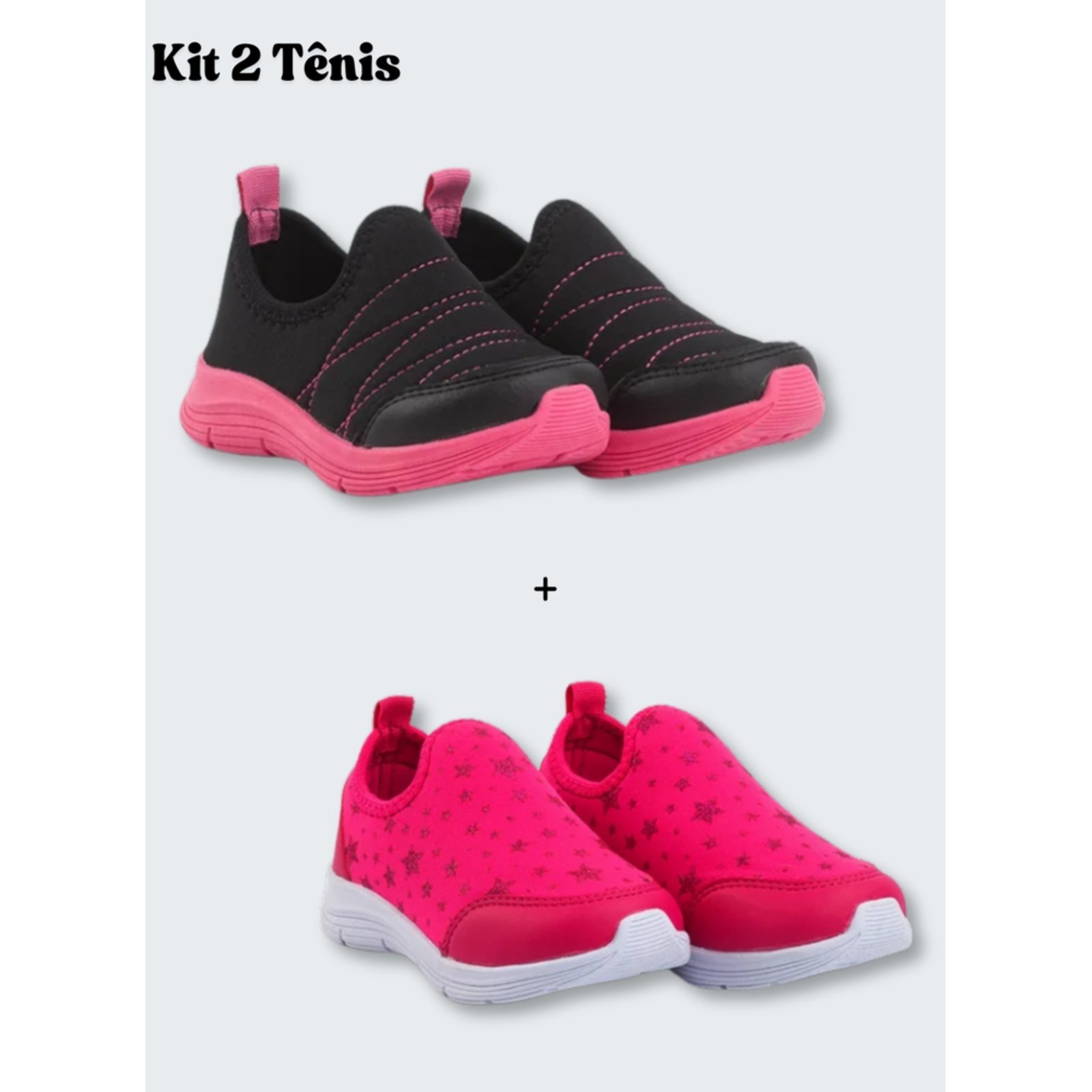 Infantil - Kit 2 Pares De Tênis Menina Molekada Menina Slip On