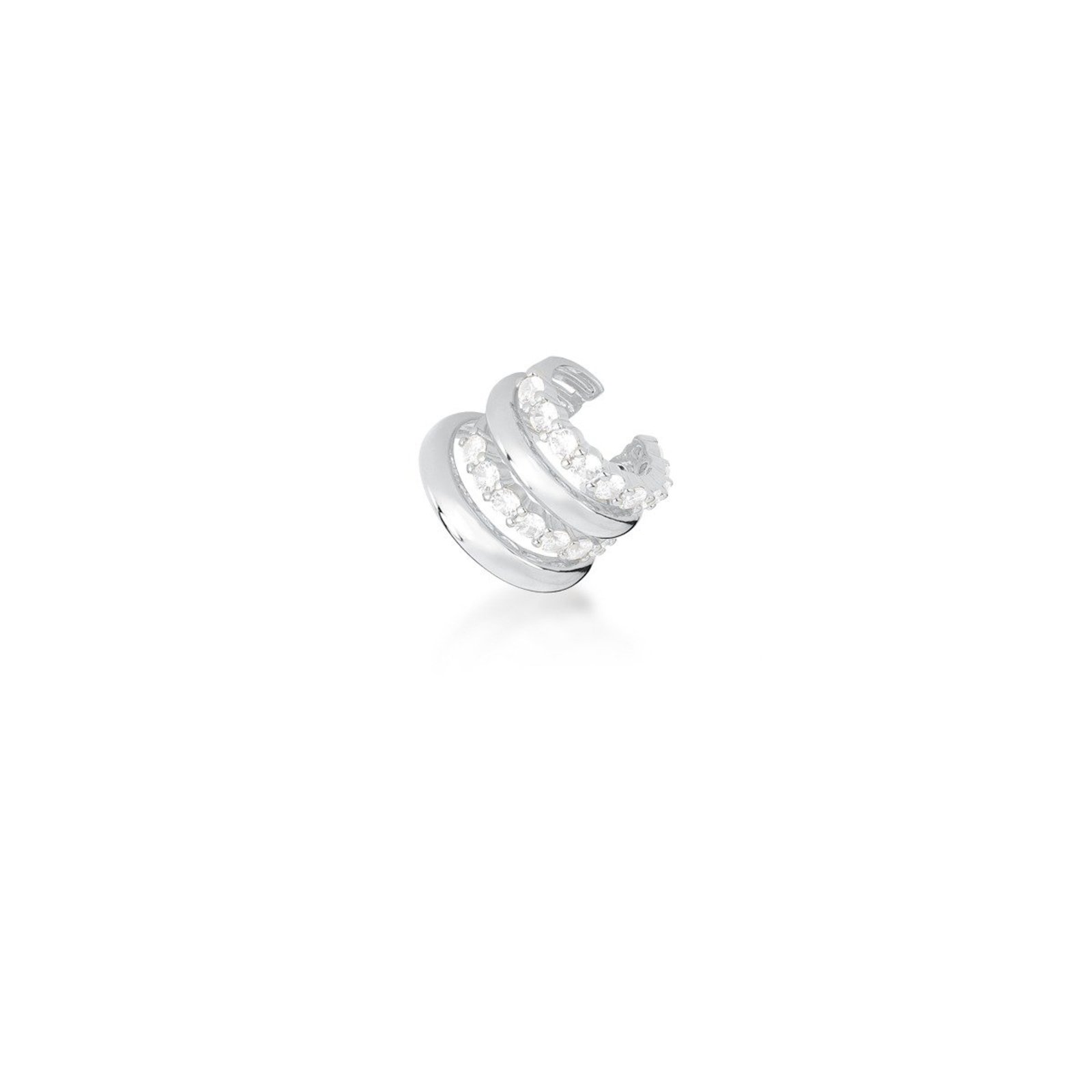 Infantil - Piercing Unitário com Argolas e Cravejado de Mini Zircônias Banhado a Ródio Branco Semijoia Ania Store
