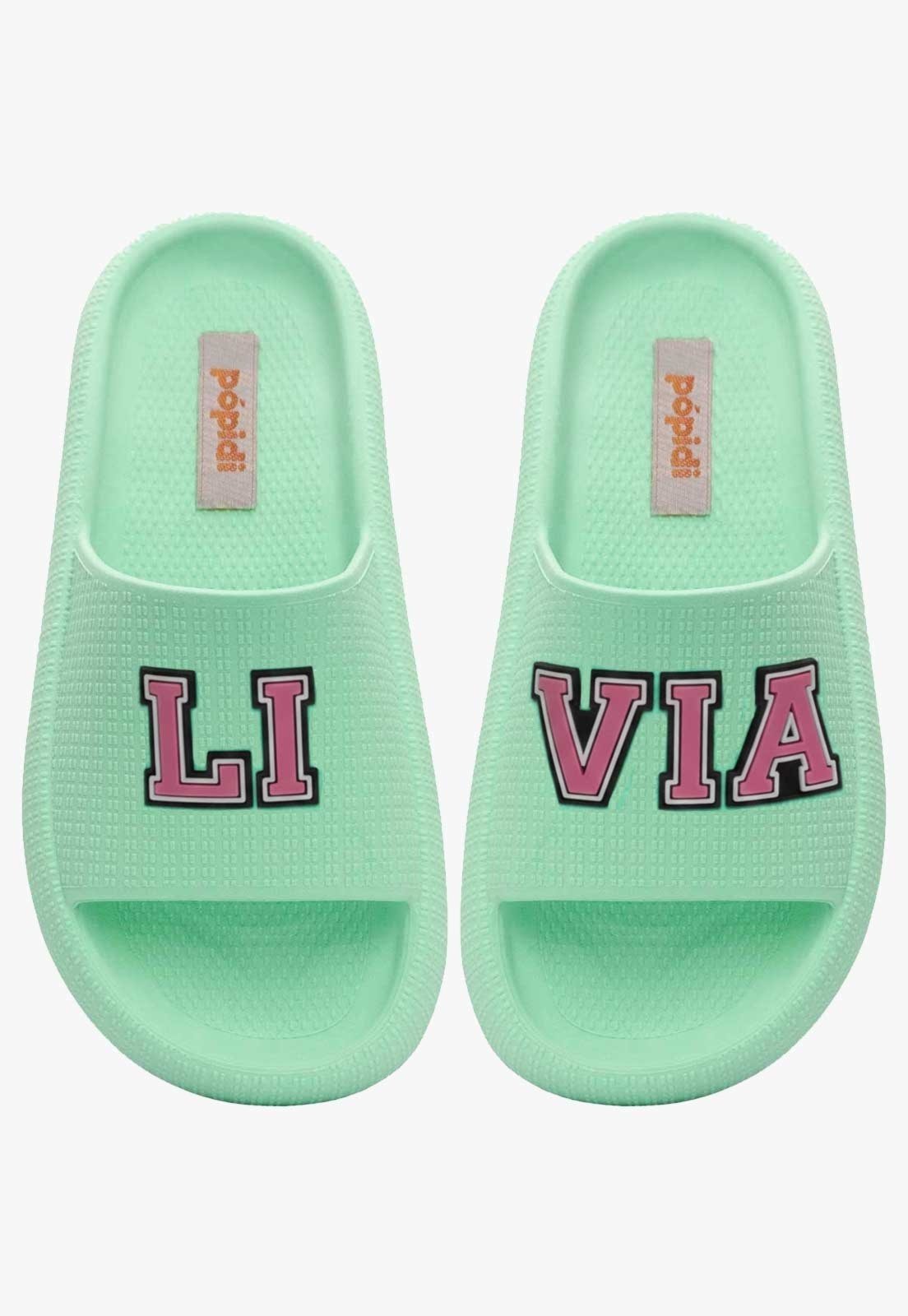 Infantil - Chinelo Pópidi Personalizado LIVIA Estilo Nuvem Verde