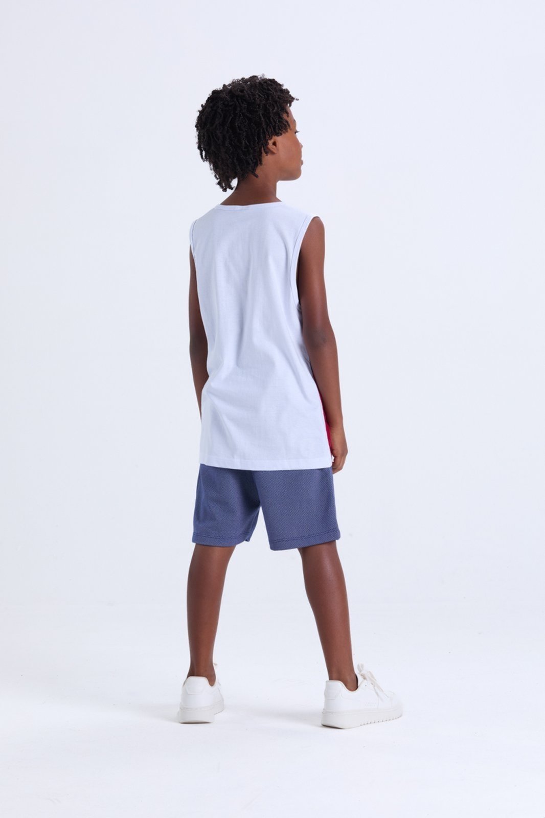 Vista 3 Infantil - Conjunto Masculino de Verão Regata Tricolor VIDA COSTEIRA caramelo VIDA COSTEIRA caramelo
