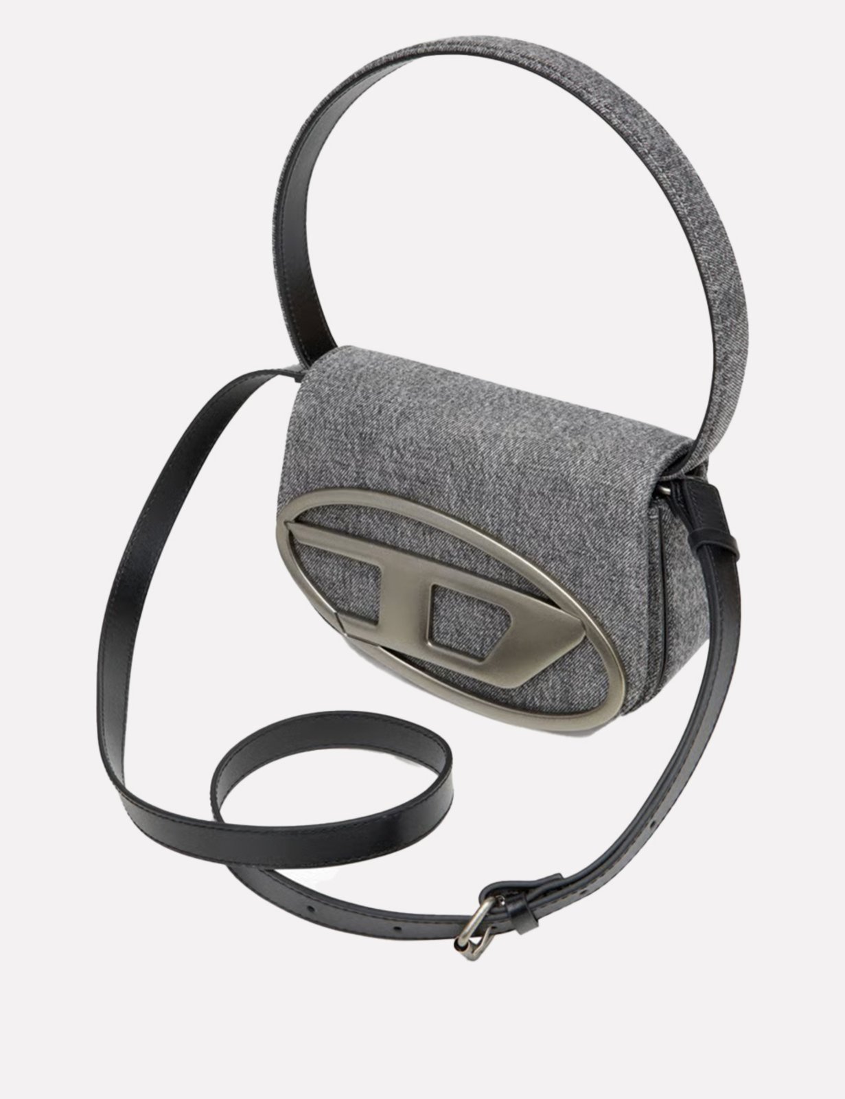 Vista 3 Bolsa Diesel Feminina 1DR Shoulder Bag X08396 Preta Mescla Jeans preto Diesel preto
