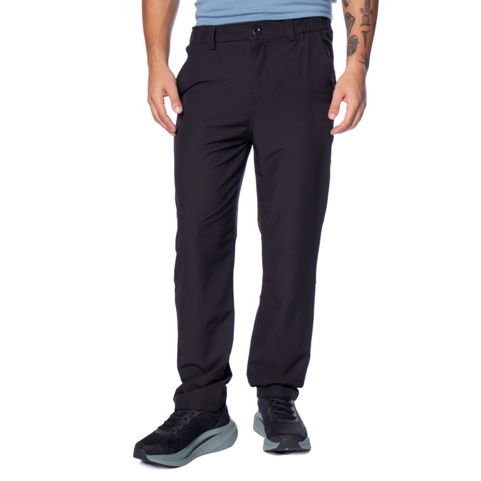 Vista 2 Calça Masculina Gangster Tactel Reta preto Gangster preto