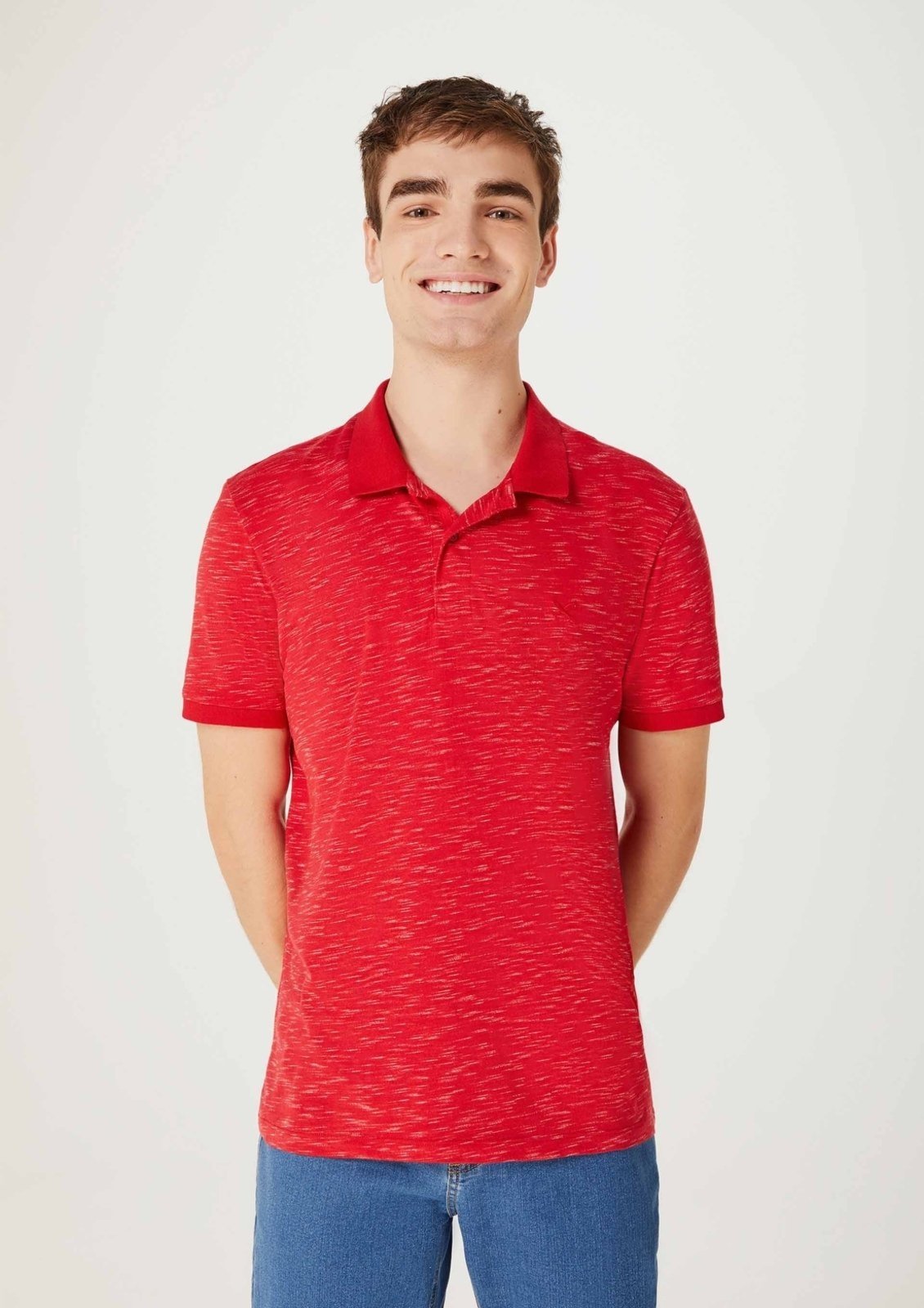 Camisa Polo Básica Masculina Em Malha Texturizada