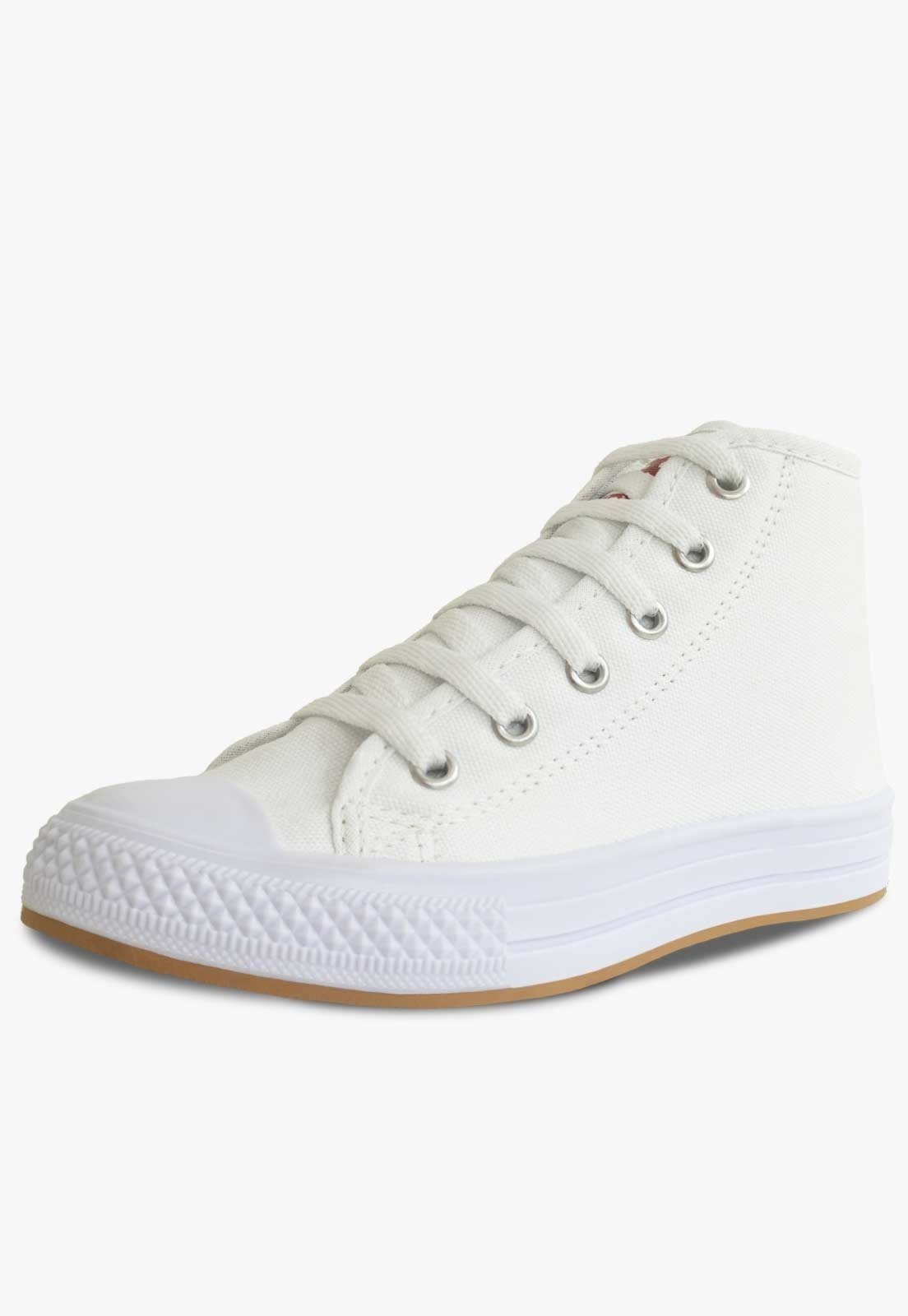 Infantil - Tênis Escolar Pópidi Menina Cano Alto Casual Branco